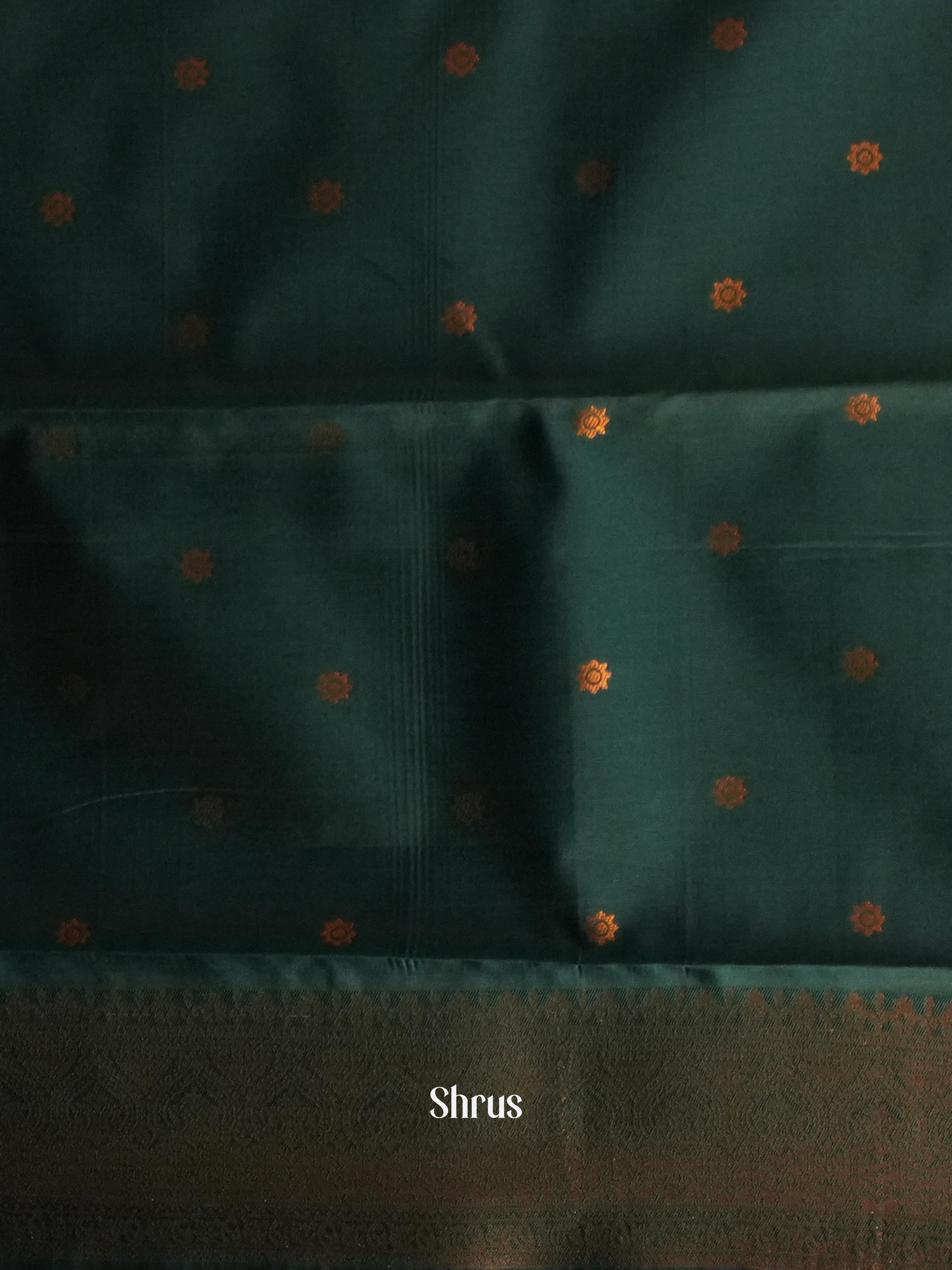 Maroon & Green - Semi Arani Silk Saree - Shop on ShrusEternity.com