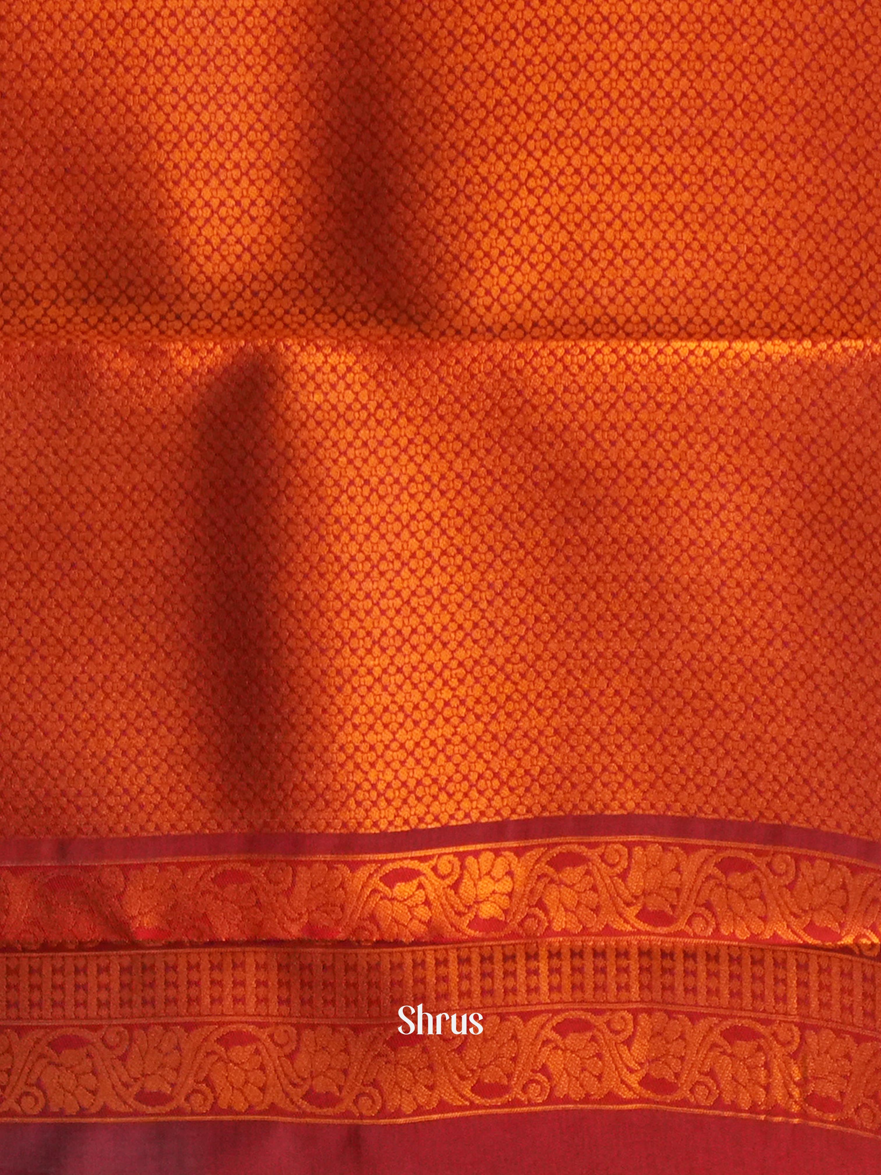 Beige & Maroon - Semi Arani Silk Saree - Shop on ShrusEternity.com