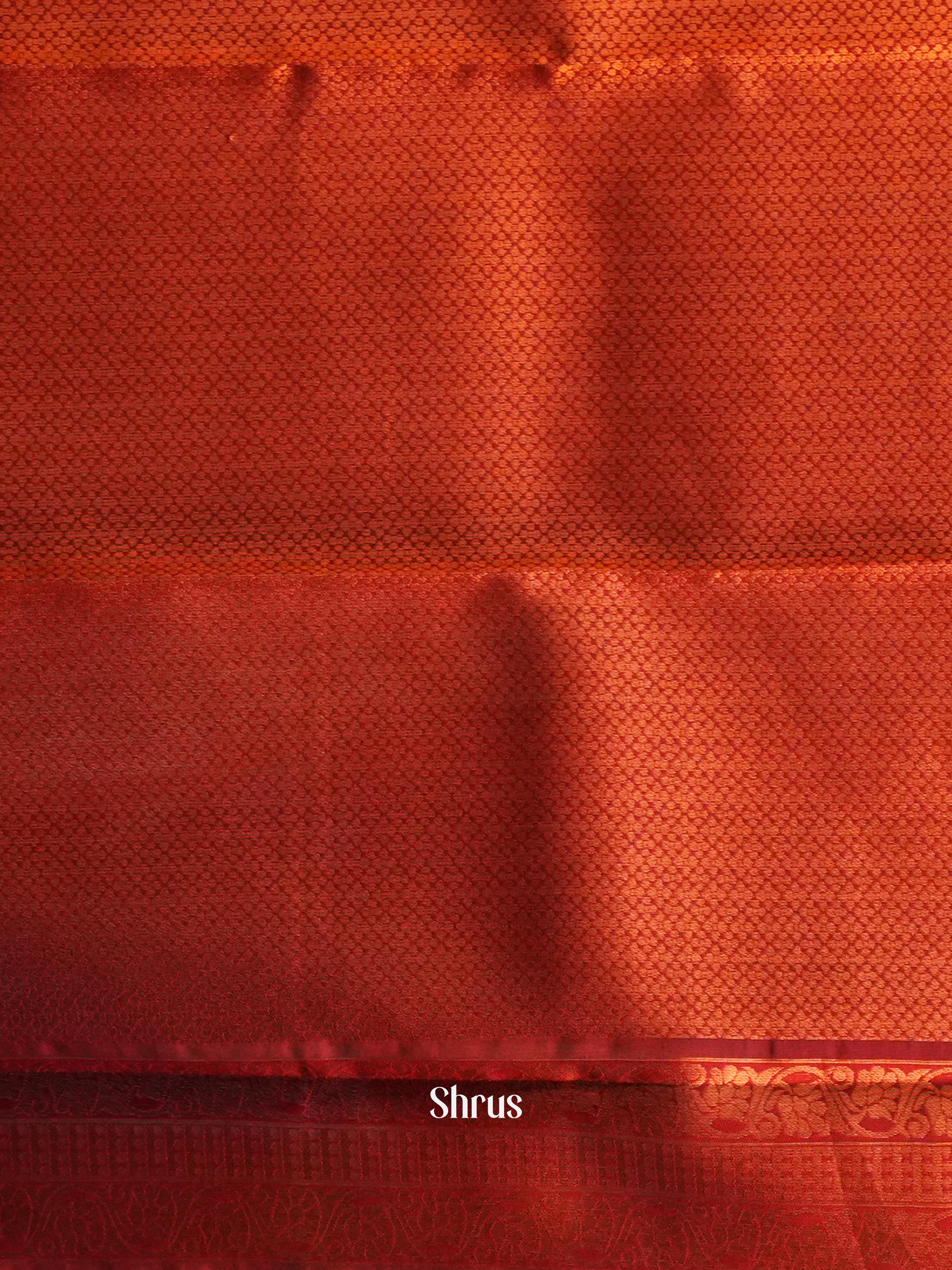 Beige & Maroon- Semi Arani Silk Saree - Shop on ShrusEternity.com