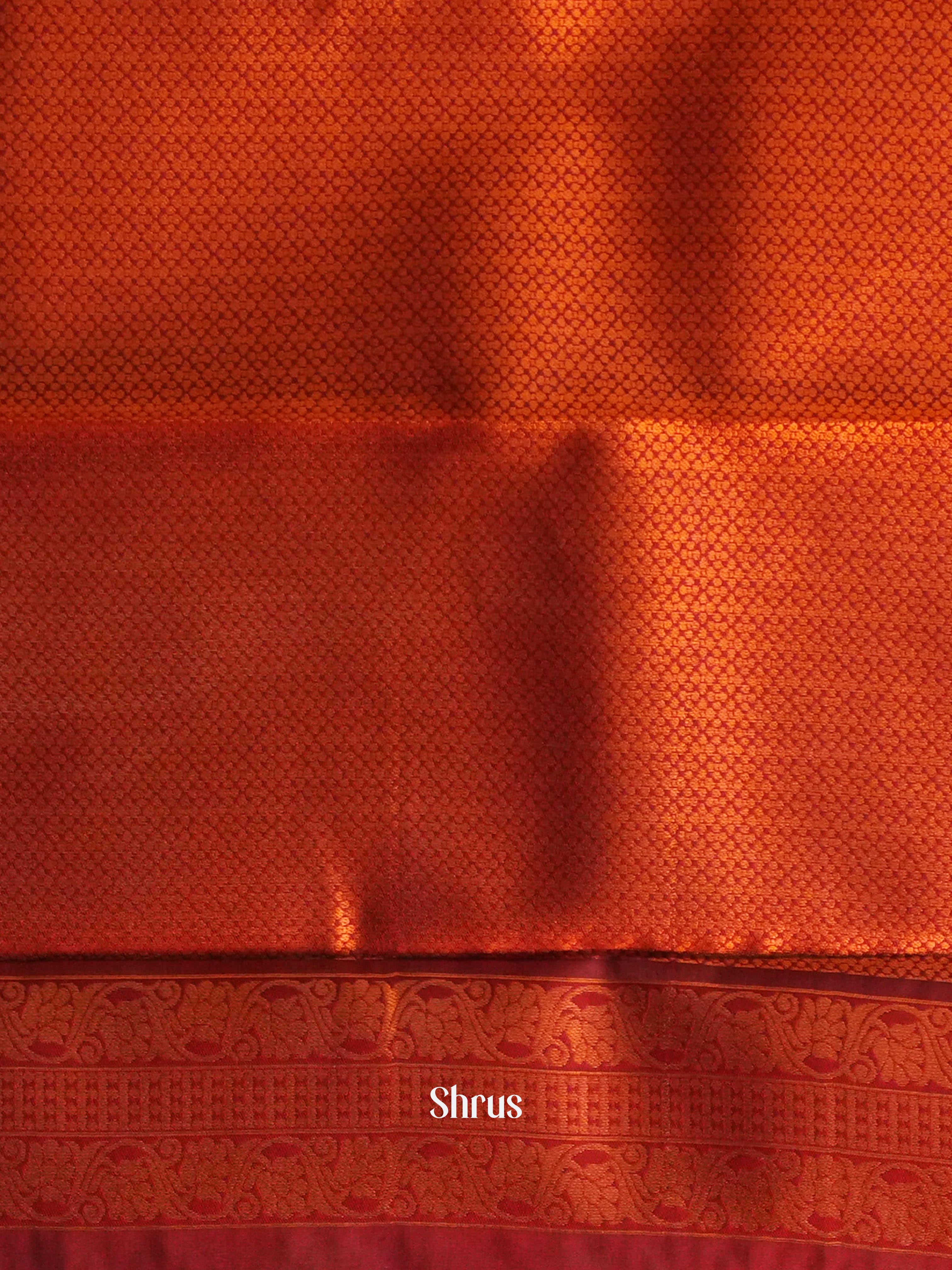 Mustard & Maroon- Semi Arani Silk Saree - Shop on ShrusEternity.com
