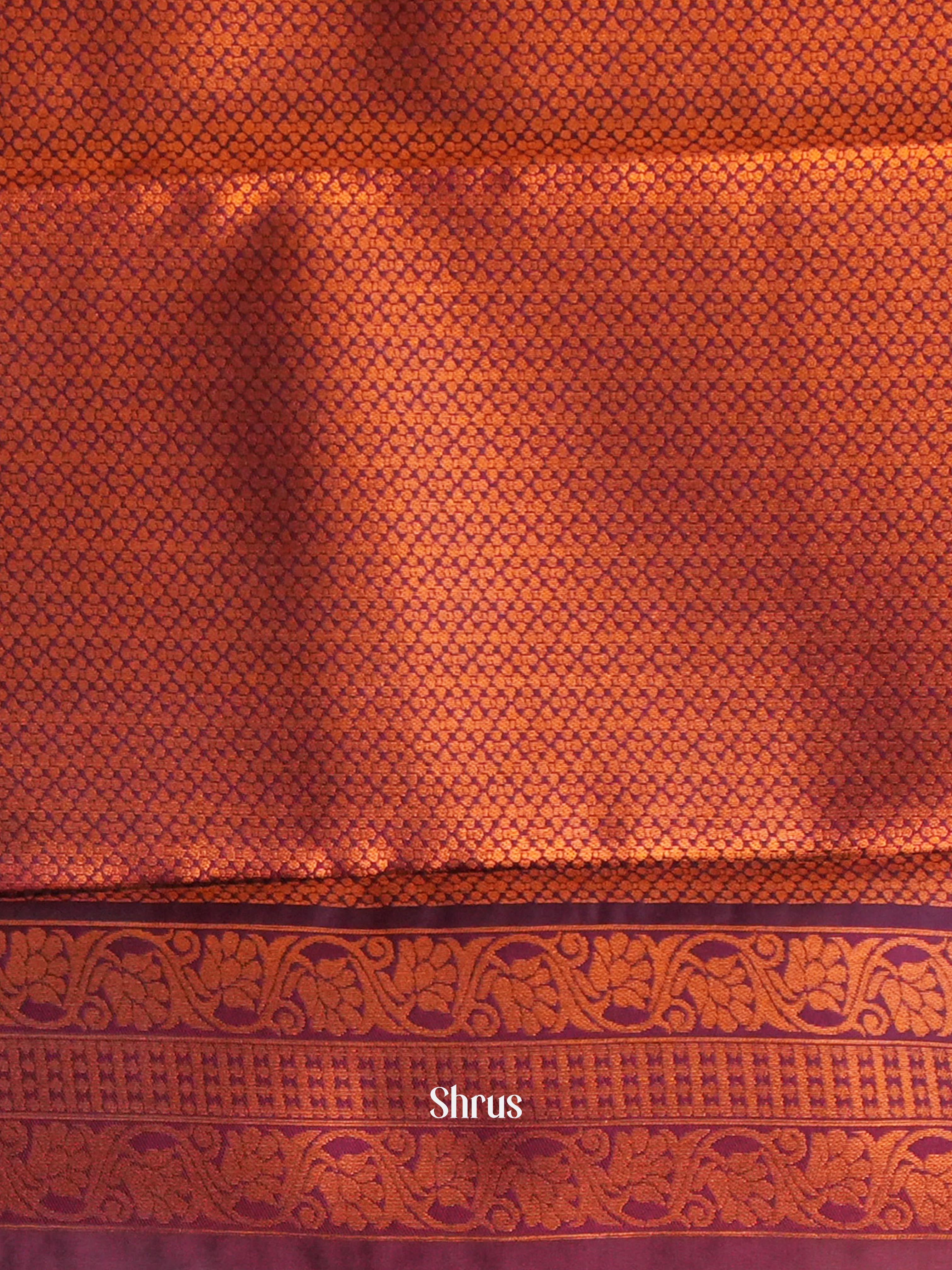 Orange & Purple - Semi Arani Silk Saree - Shop on ShrusEternity.com