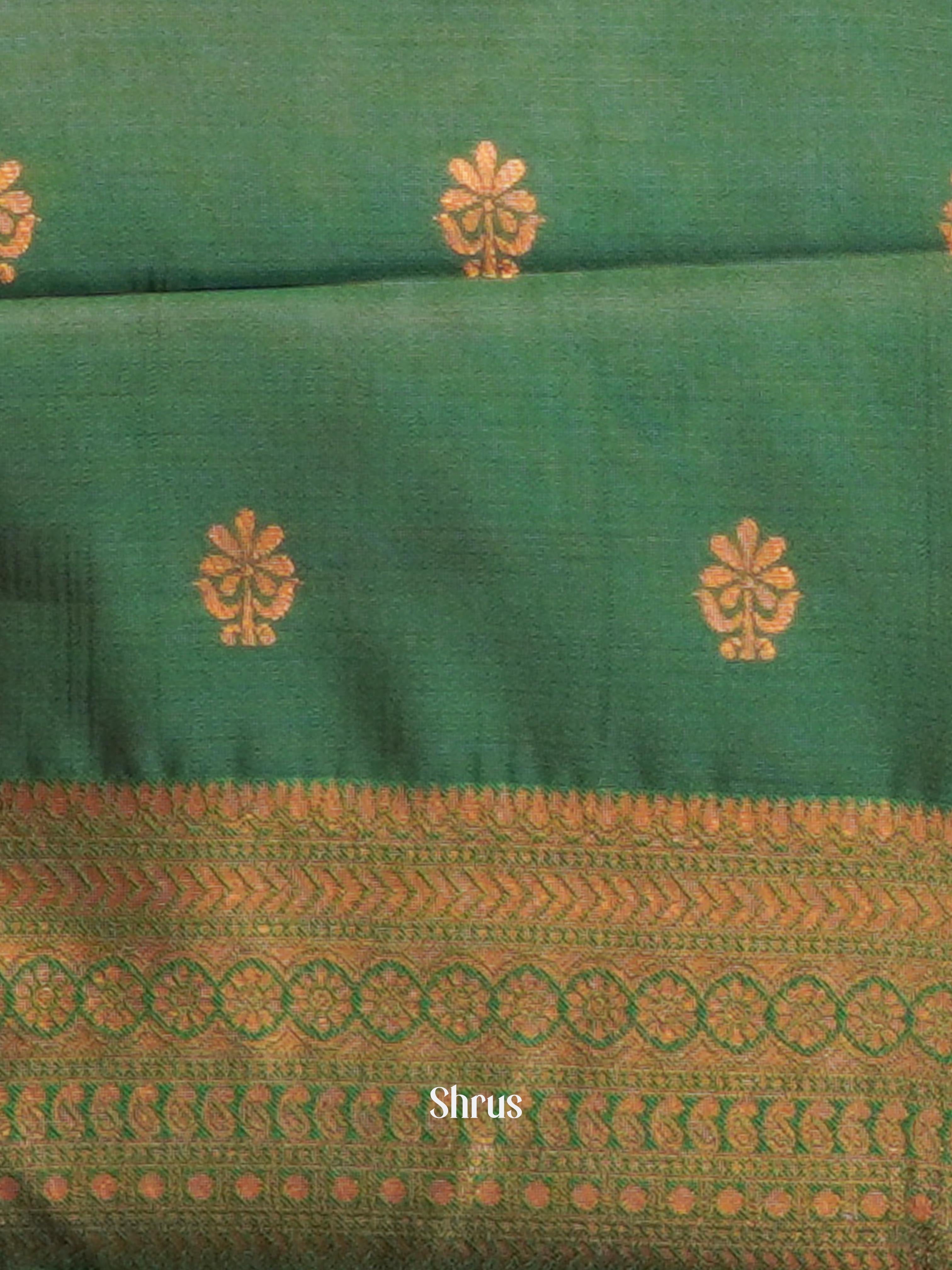 Red & Green - Semi Arani Silk Saree - Shop on ShrusEternity.com