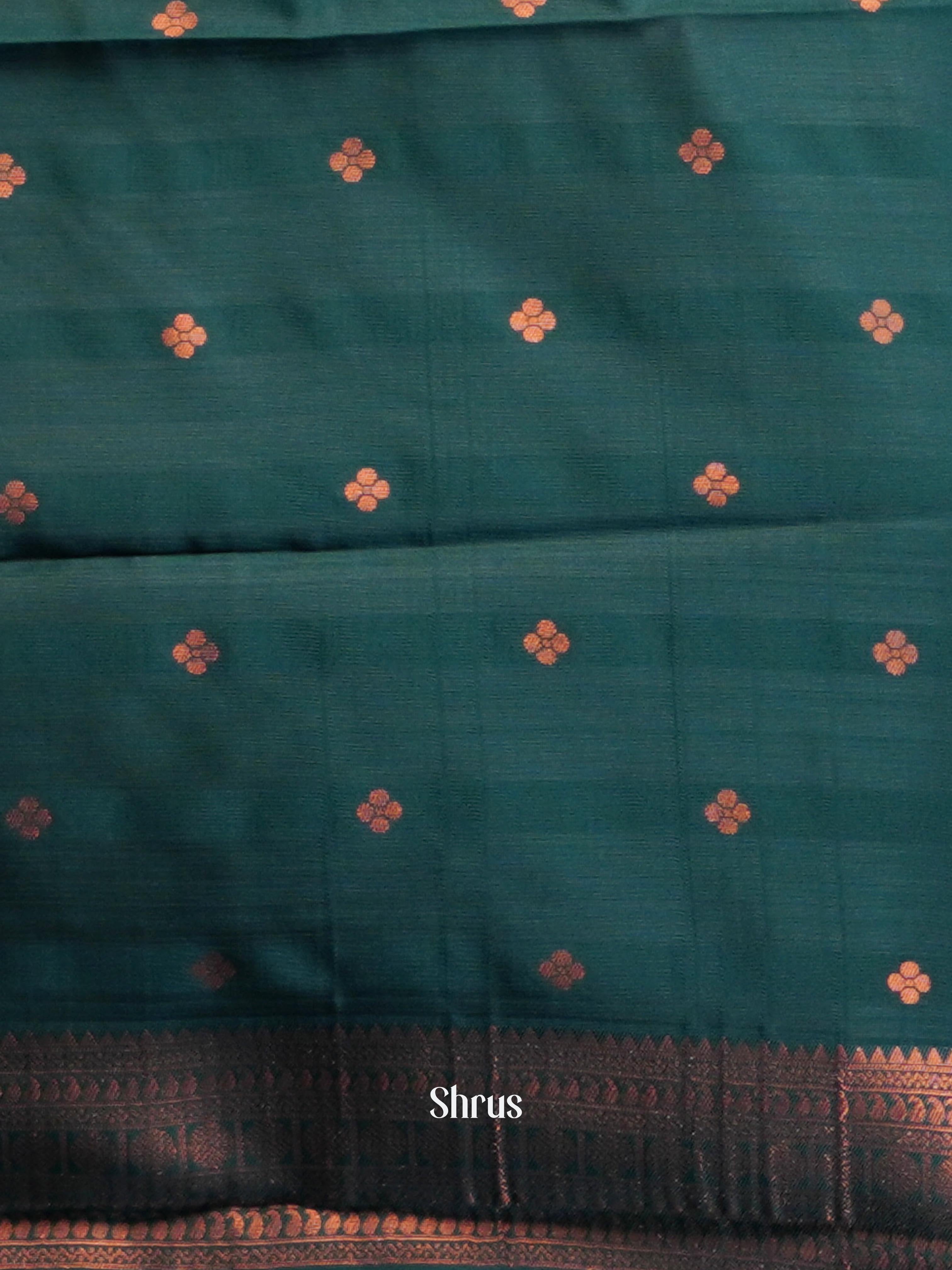 Dusty Brown & Green - Semi Arani Silk Saree - Shop on ShrusEternity.com