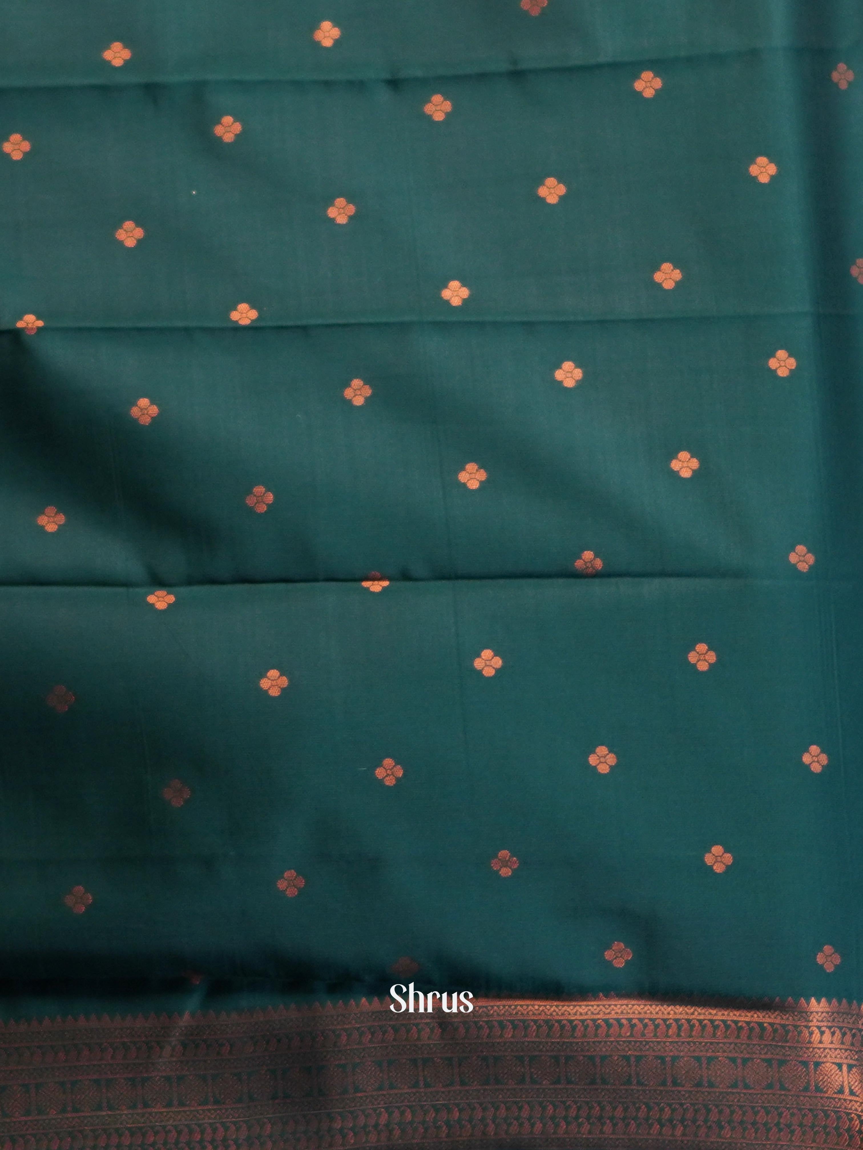 Wine & Green- Semi Arani Silk Saree - Shop on ShrusEternity.com