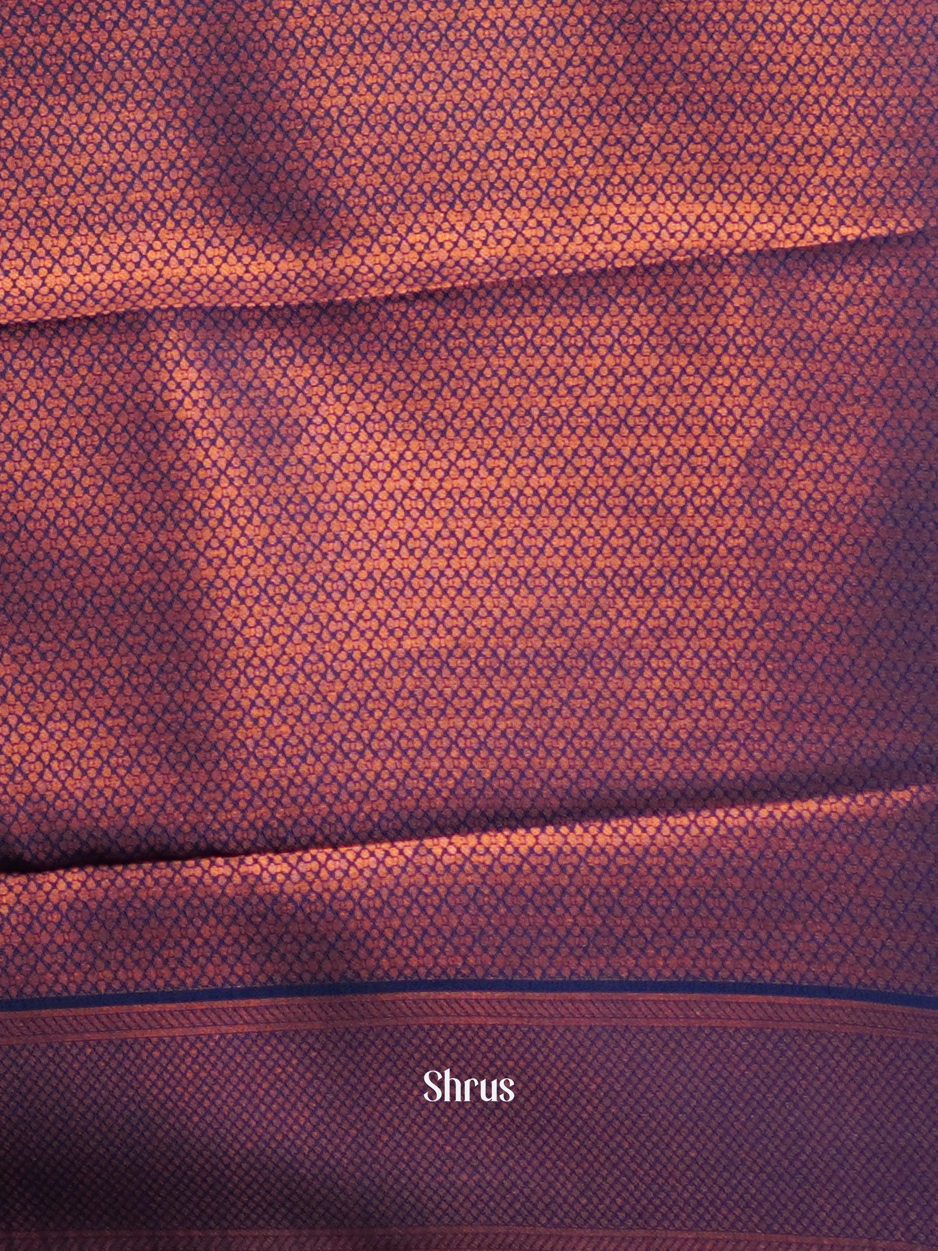 Maroon & Blue- Semi Arani Silk Saree - Shop on ShrusEternity.com