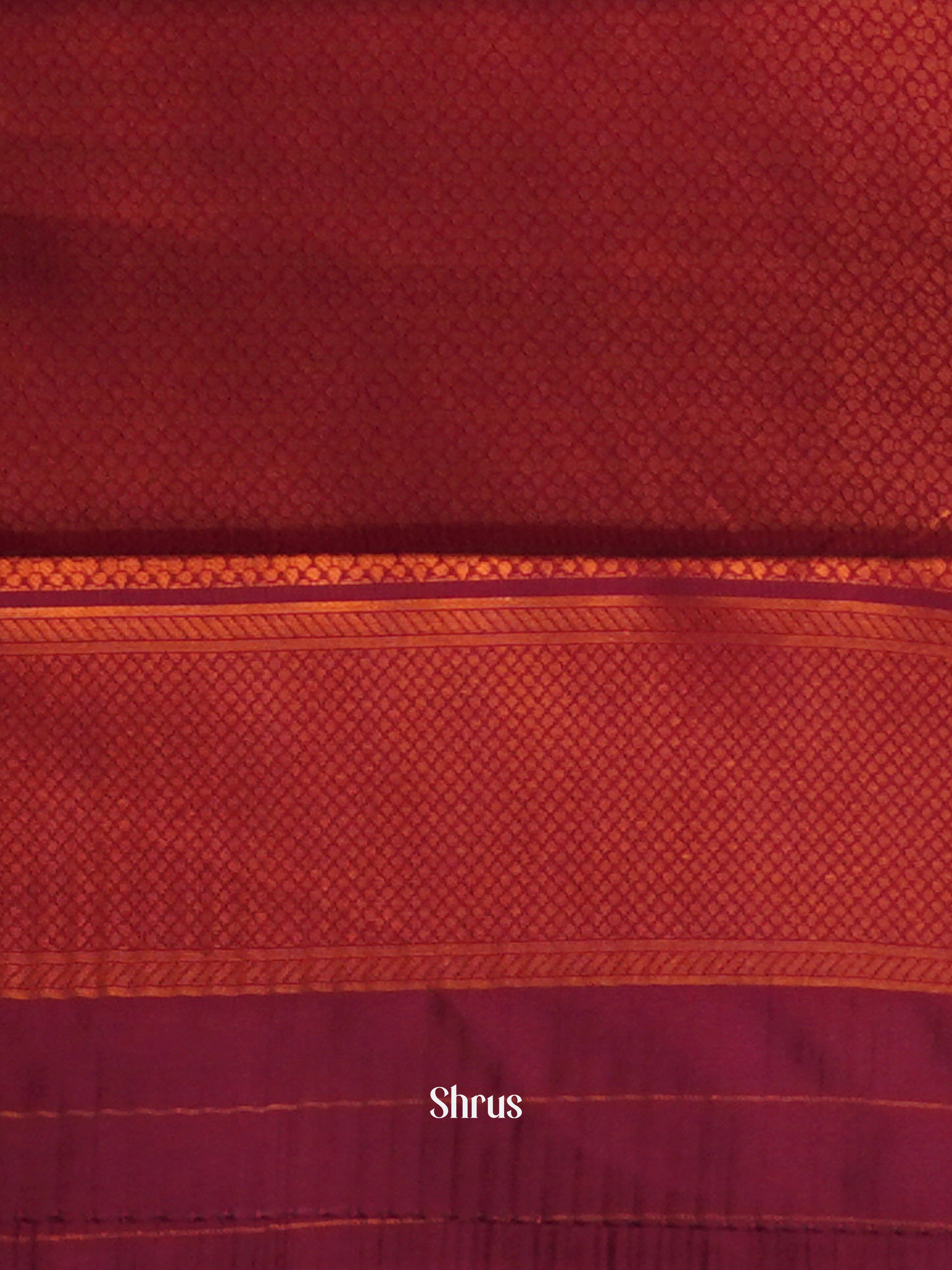 Green & Maroon - Semi Arani Silk Saree - Shop on ShrusEternity.com