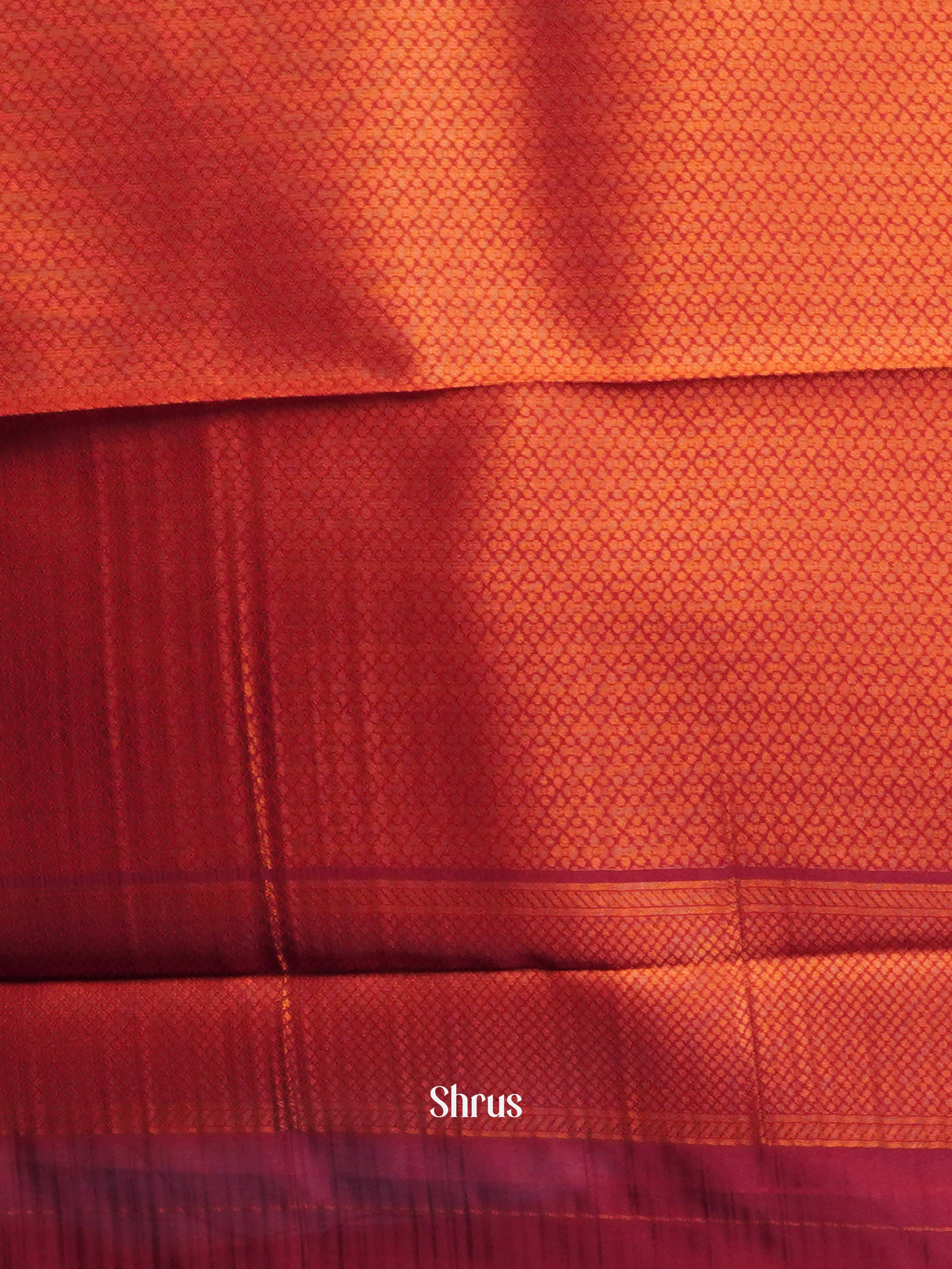 Gold & Maroon - Semi Arani Silk Saree - Shop on ShrusEternity.com