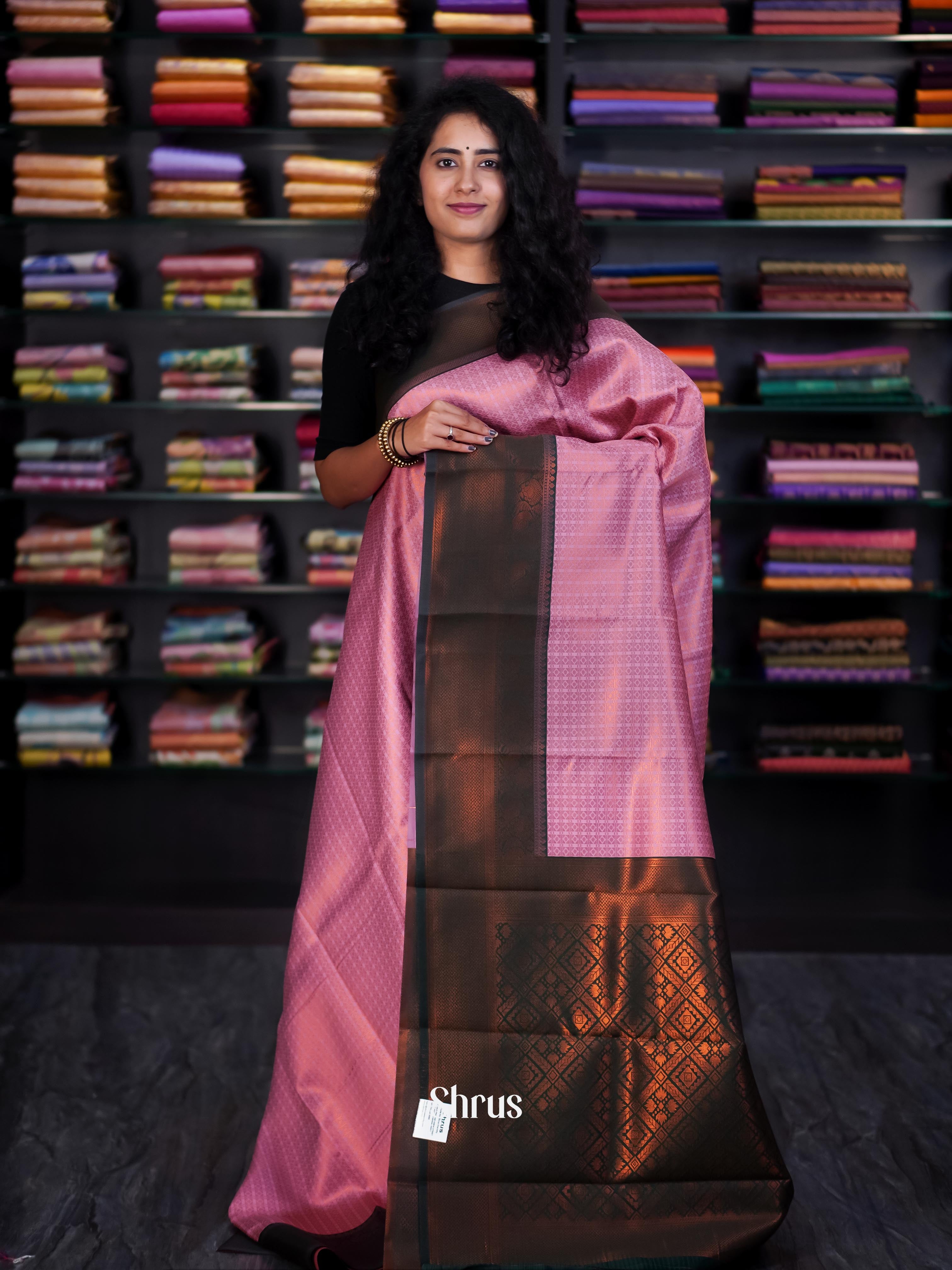 Purple & Green - Semi Arani Silk Saree - Shop on ShrusEternity.com