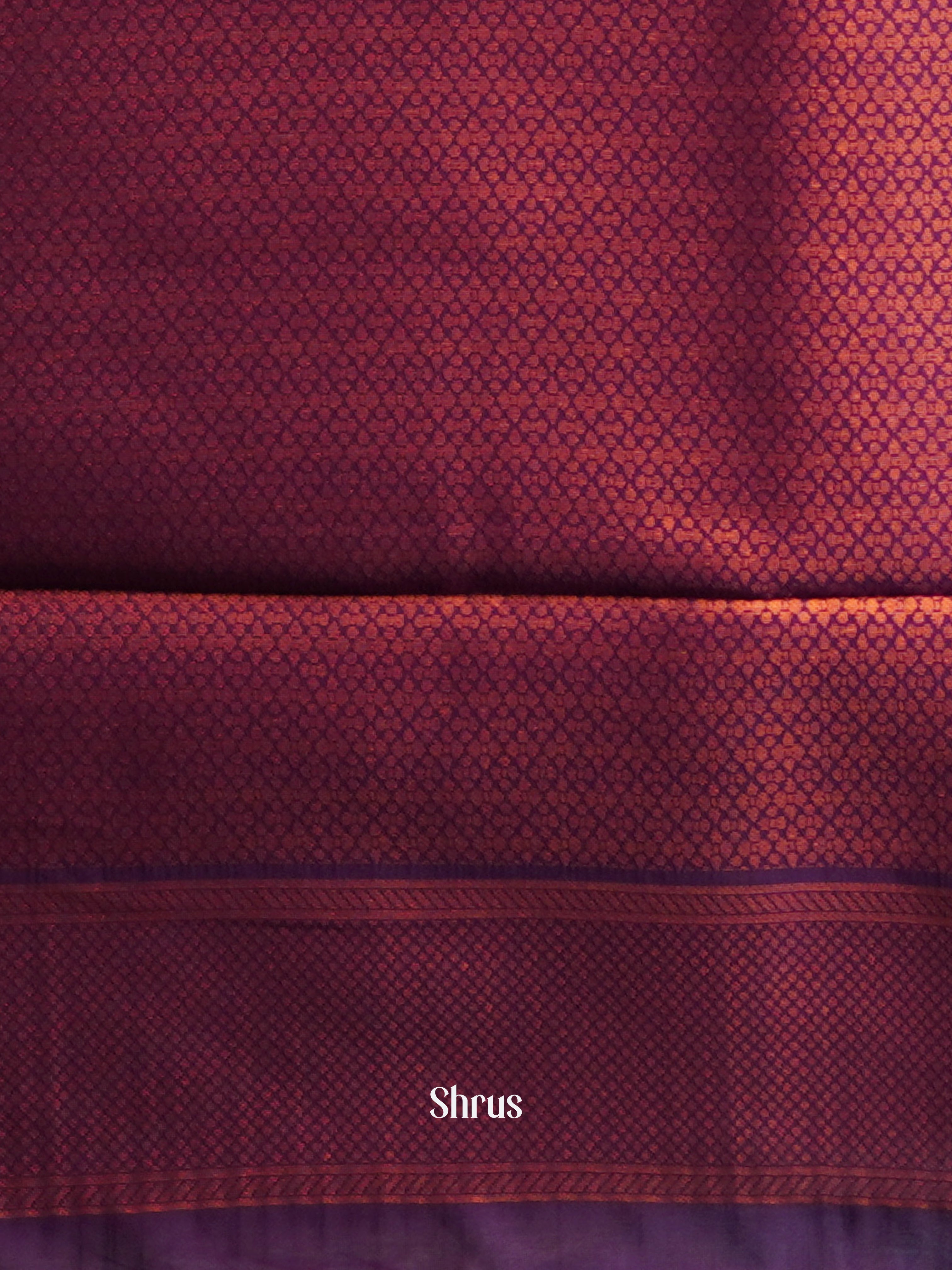 Blue & Maroon - Semi Arani Silk Saree - Shop on ShrusEternity.com