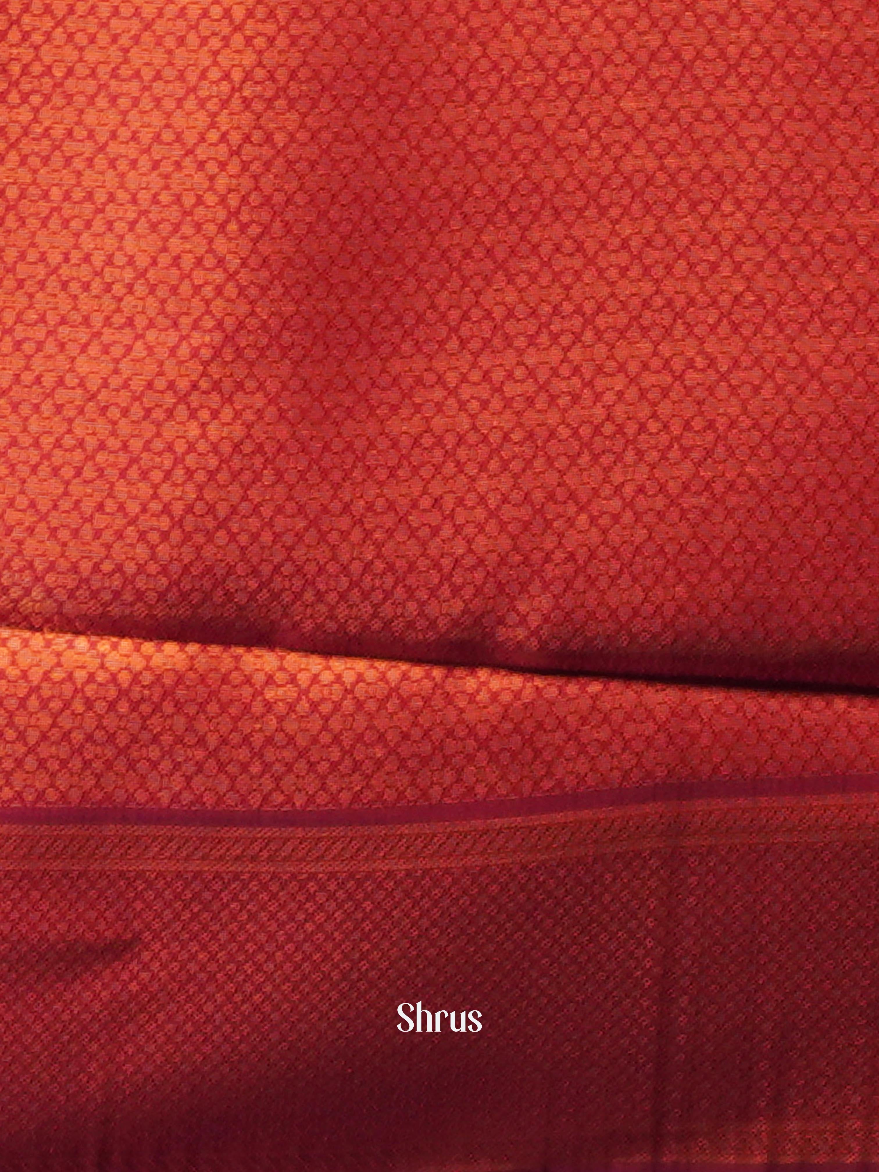 Beige & Maroon - Semi Arani Silk Saree - Shop on ShrusEternity.com
