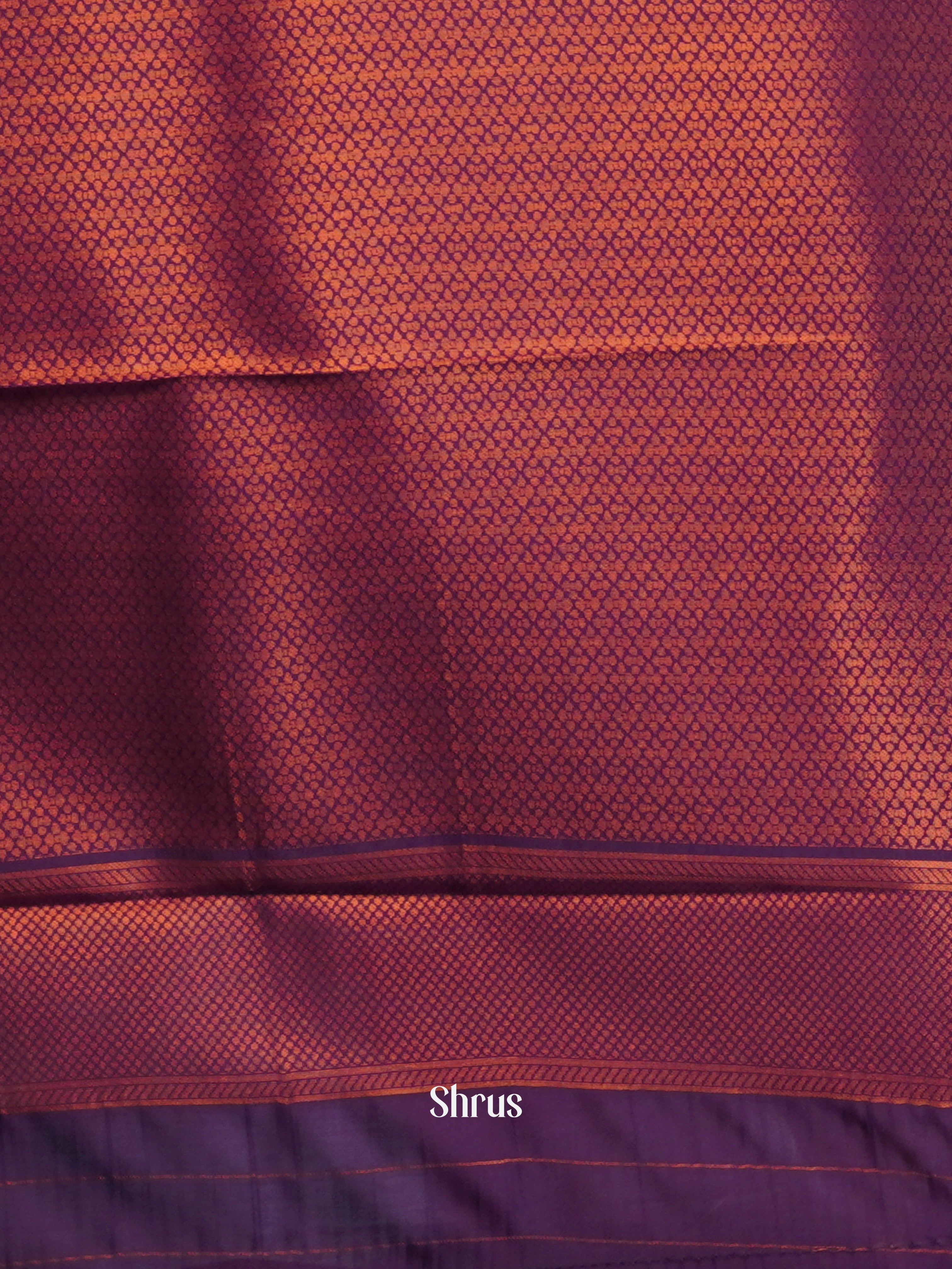 Grey & Maroon - Semi Arani Silk Saree - Shop on ShrusEternity.com