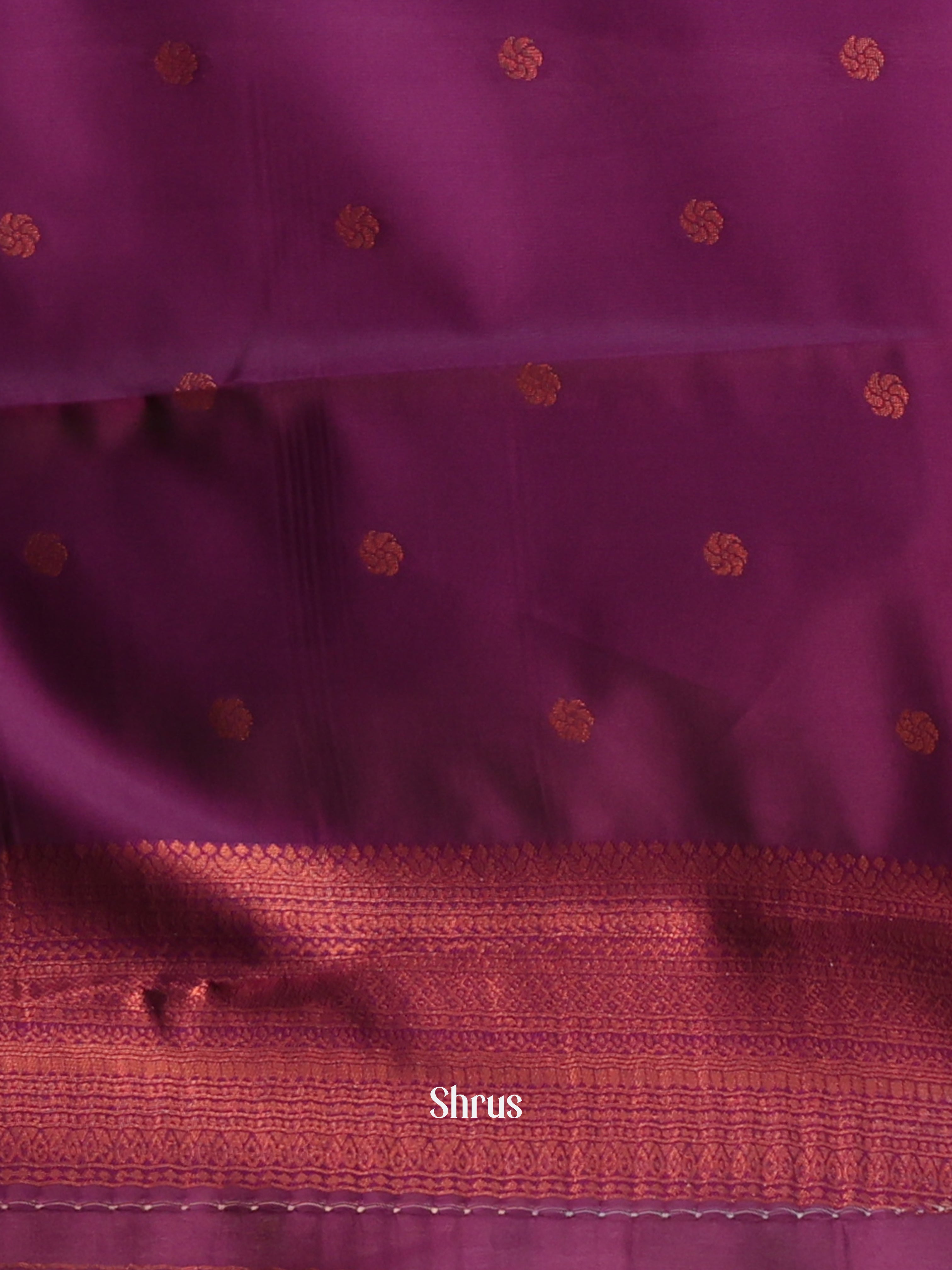 Mild Lavender & Purple - Semi Arani Silk Saree - Shop on ShrusEternity.com