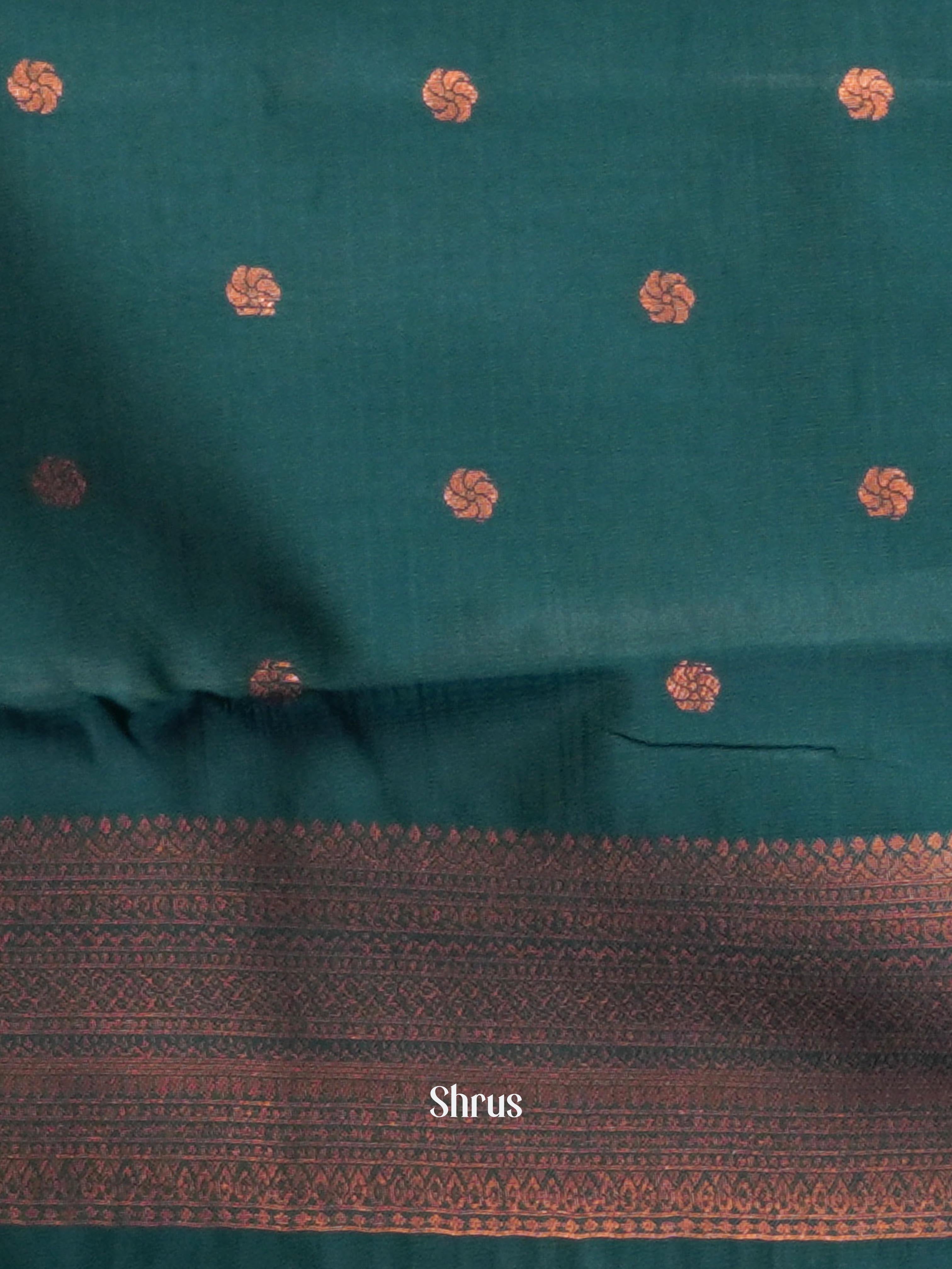 Dusty Pink & Green- Semi Arani Silk Saree - Shop on ShrusEternity.com