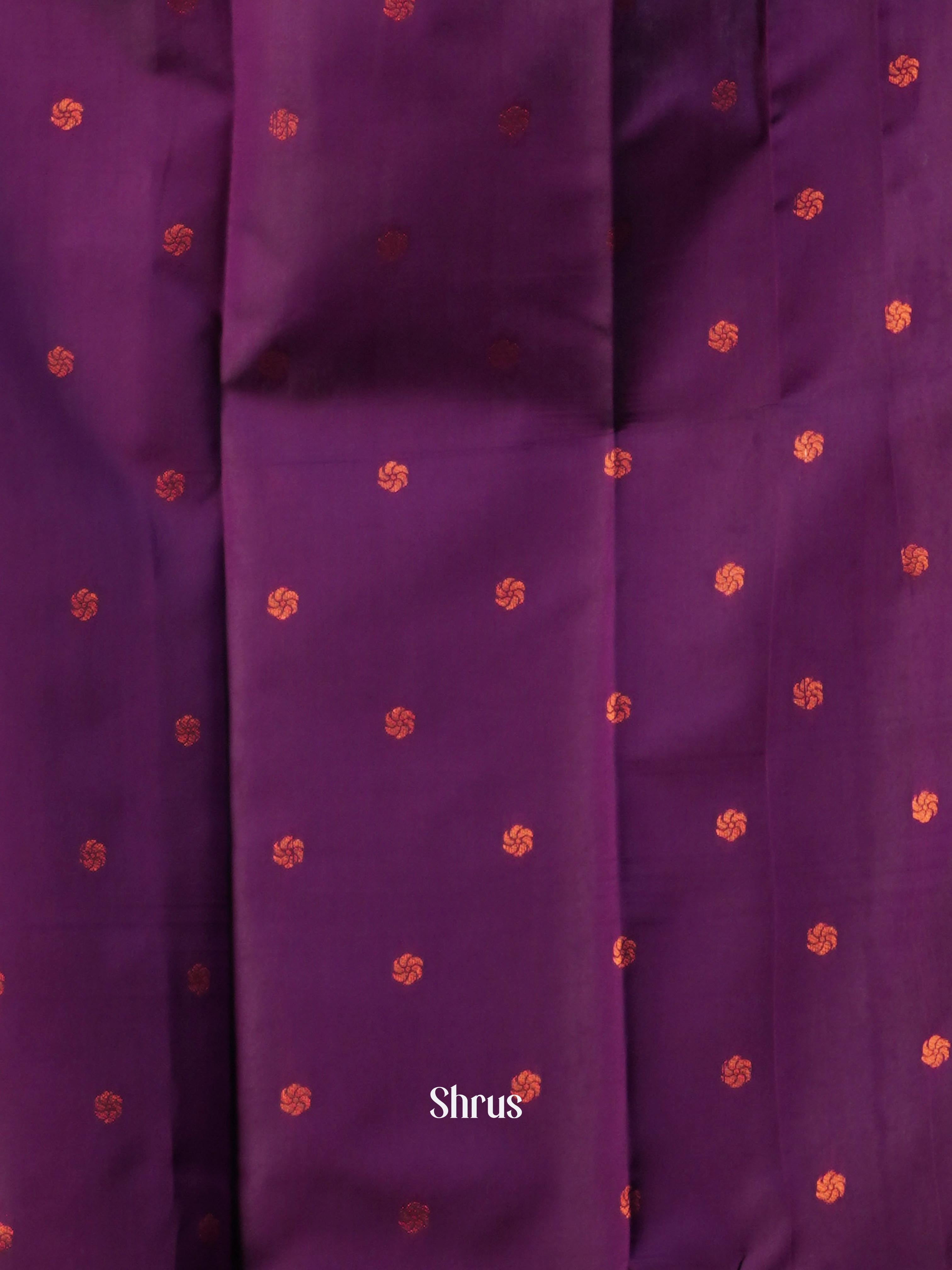 Green & Purple - Semi Arani Silk Saree - Shop on ShrusEternity.com
