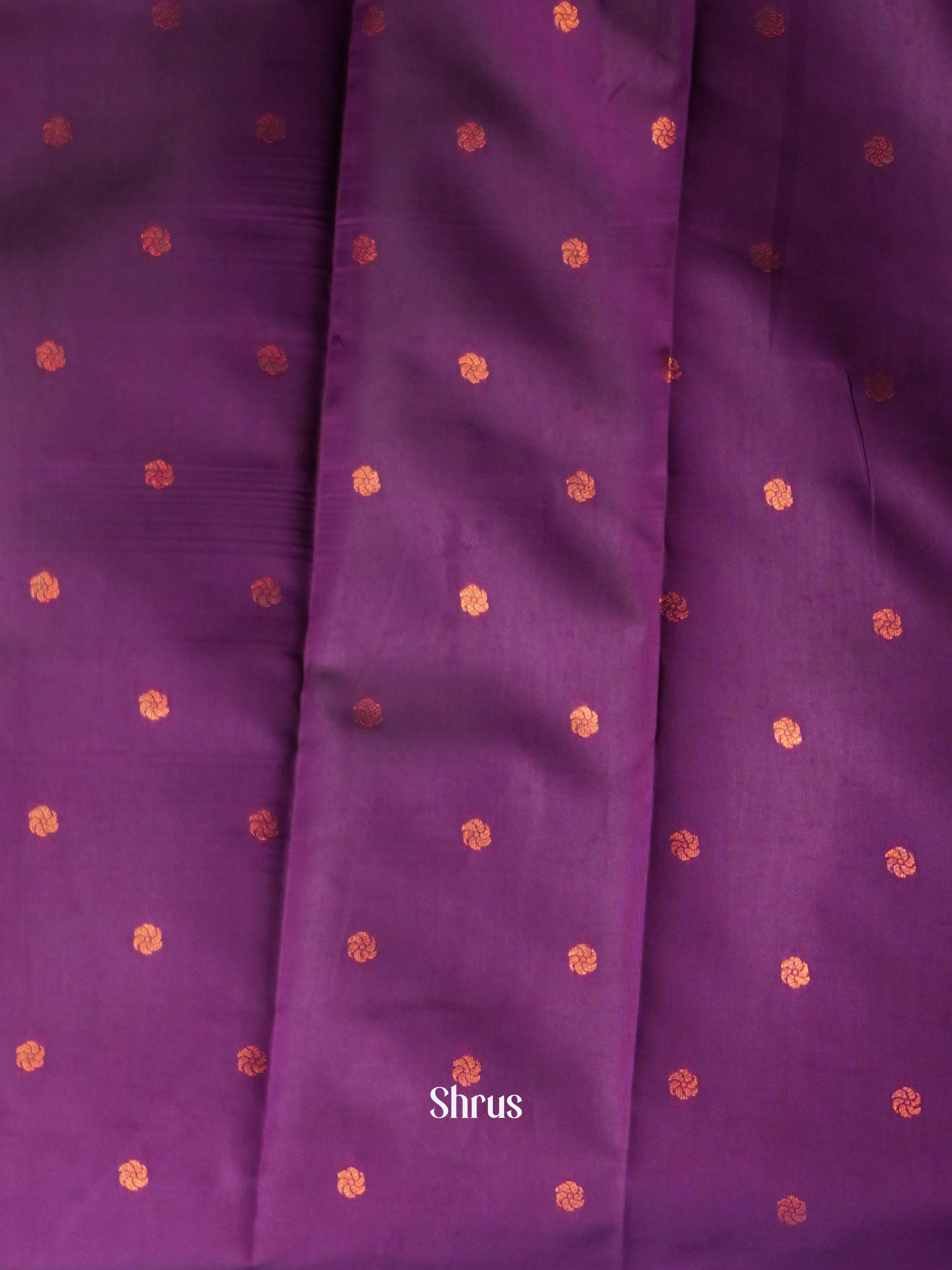 Pastel Green & Purple - Semi Arani Silk Saree - Shop on ShrusEternity.com