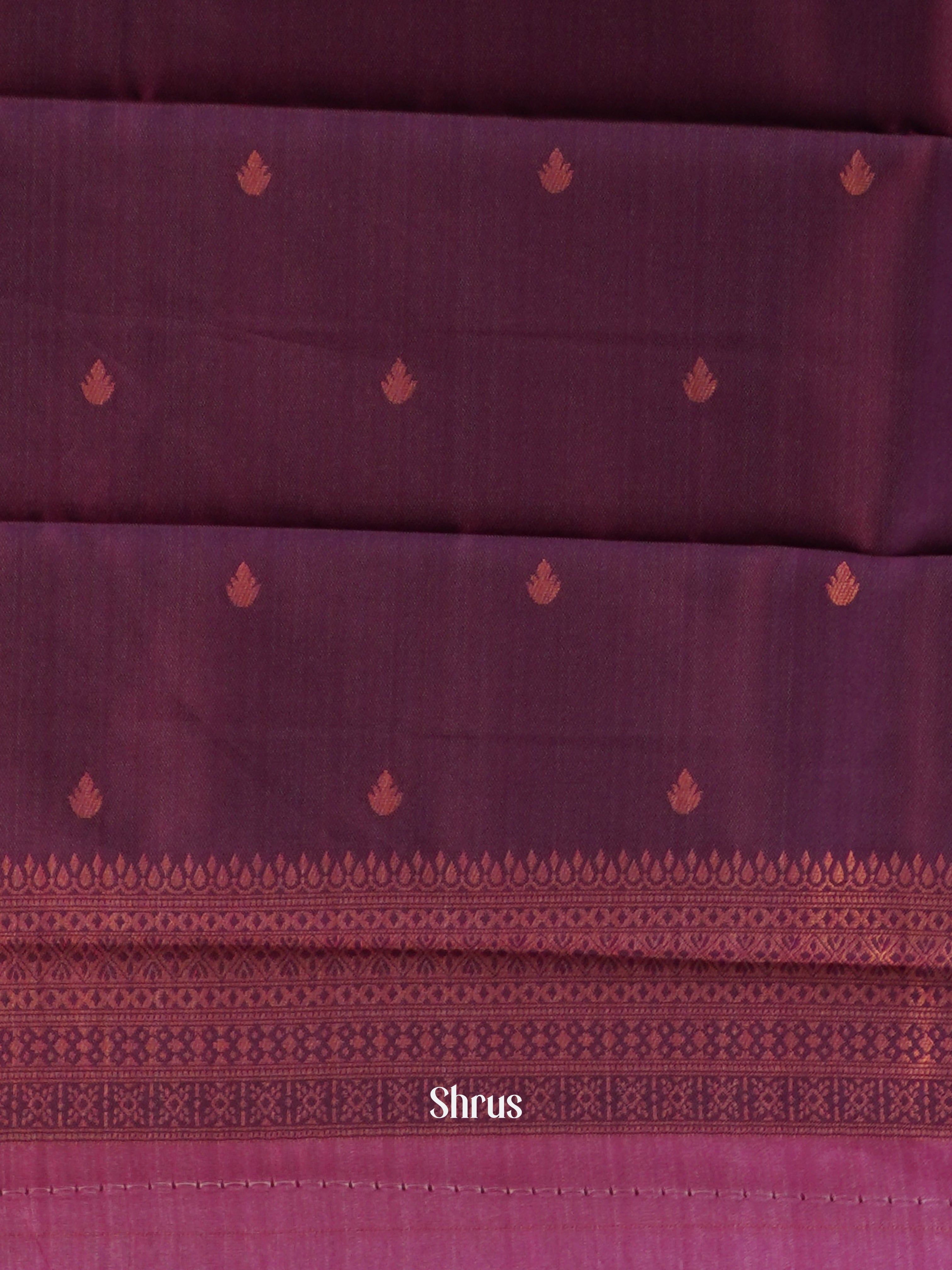 Wine - Semi Arani Silk Saree - Shop on ShrusEternity.com