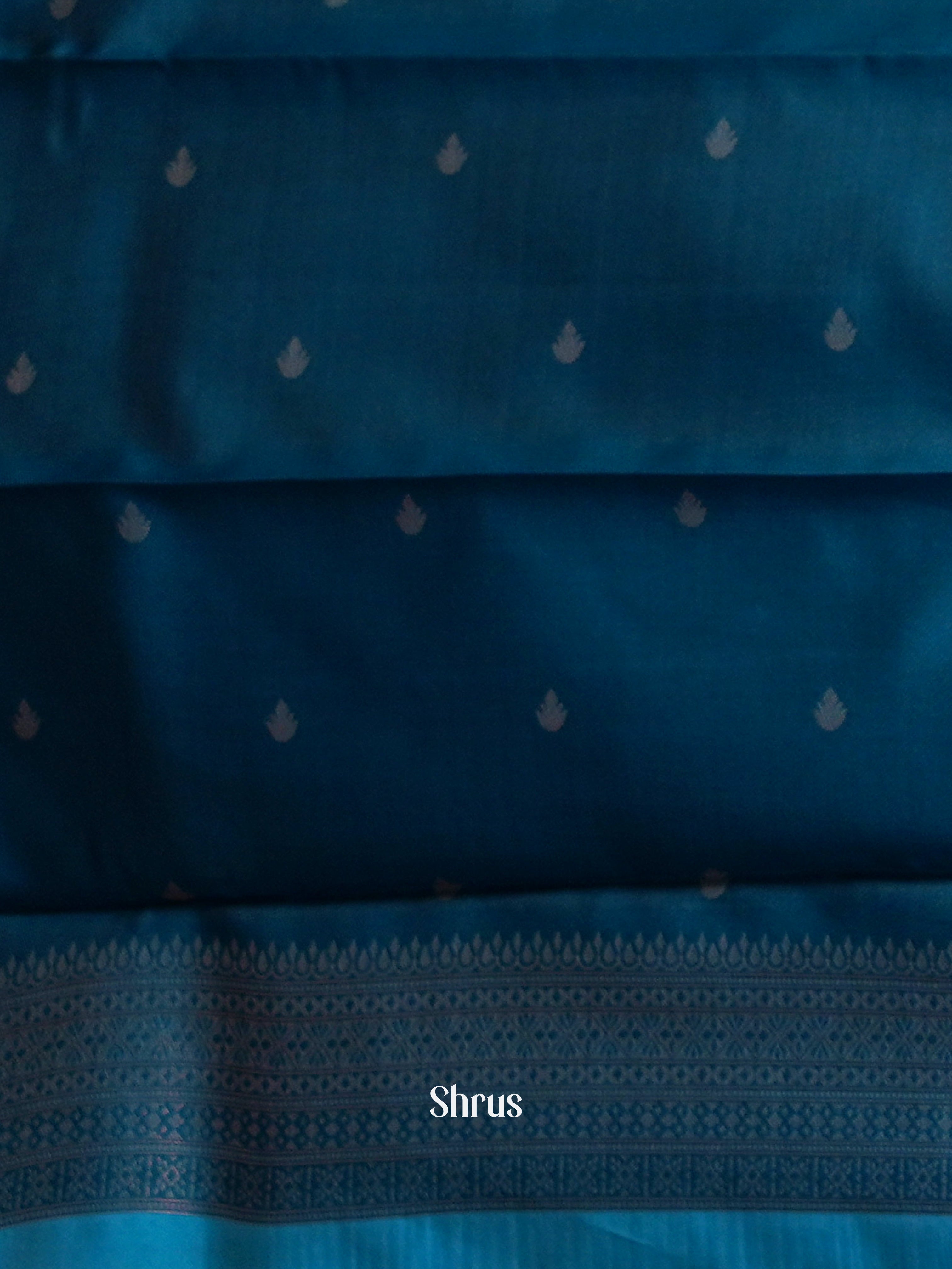 Blue - Semi Arani Silk Saree - Shop on ShrusEternity.com
