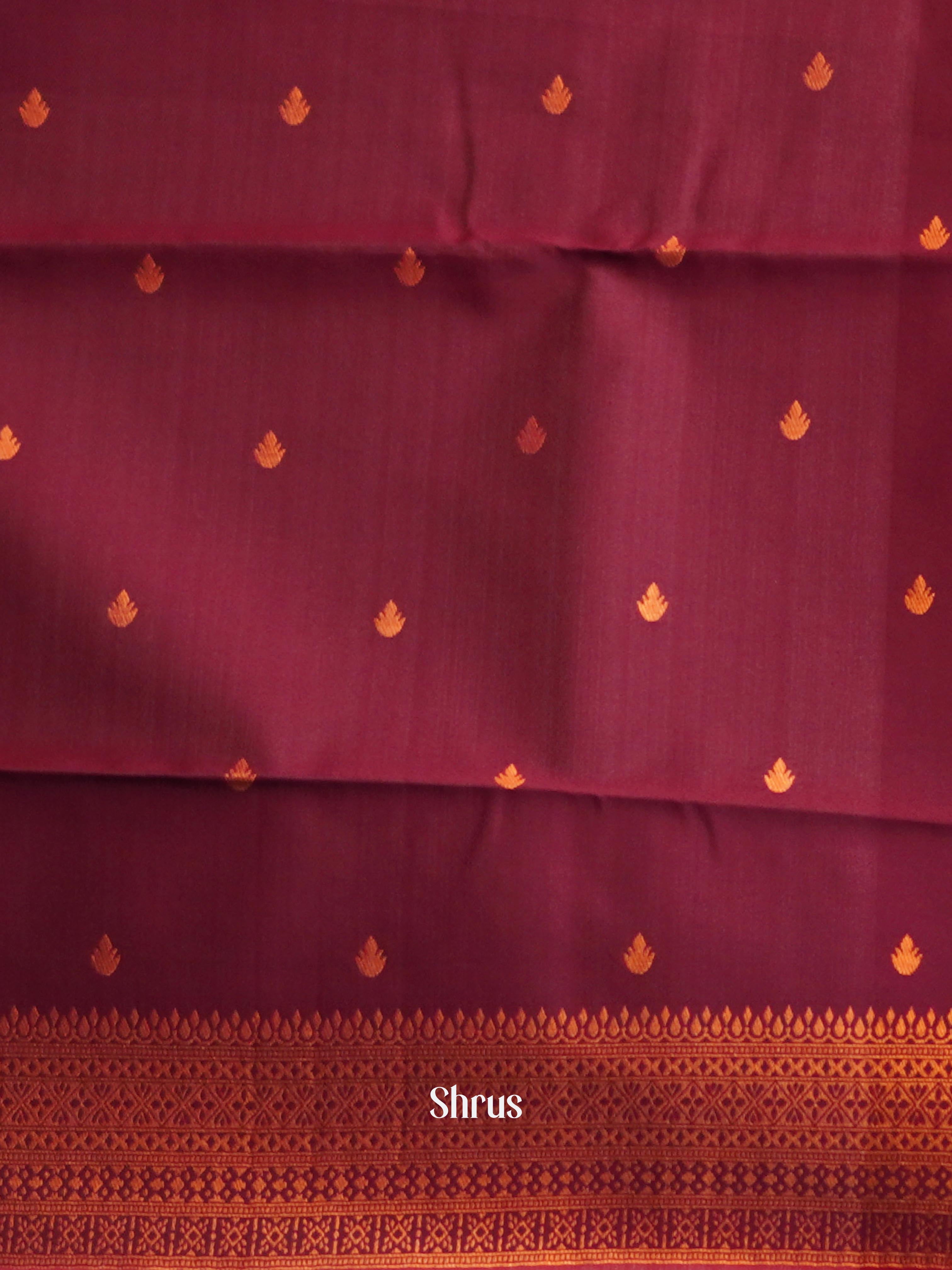 Maroon - Semi Arani Silk Saree - Shop on ShrusEternity.com