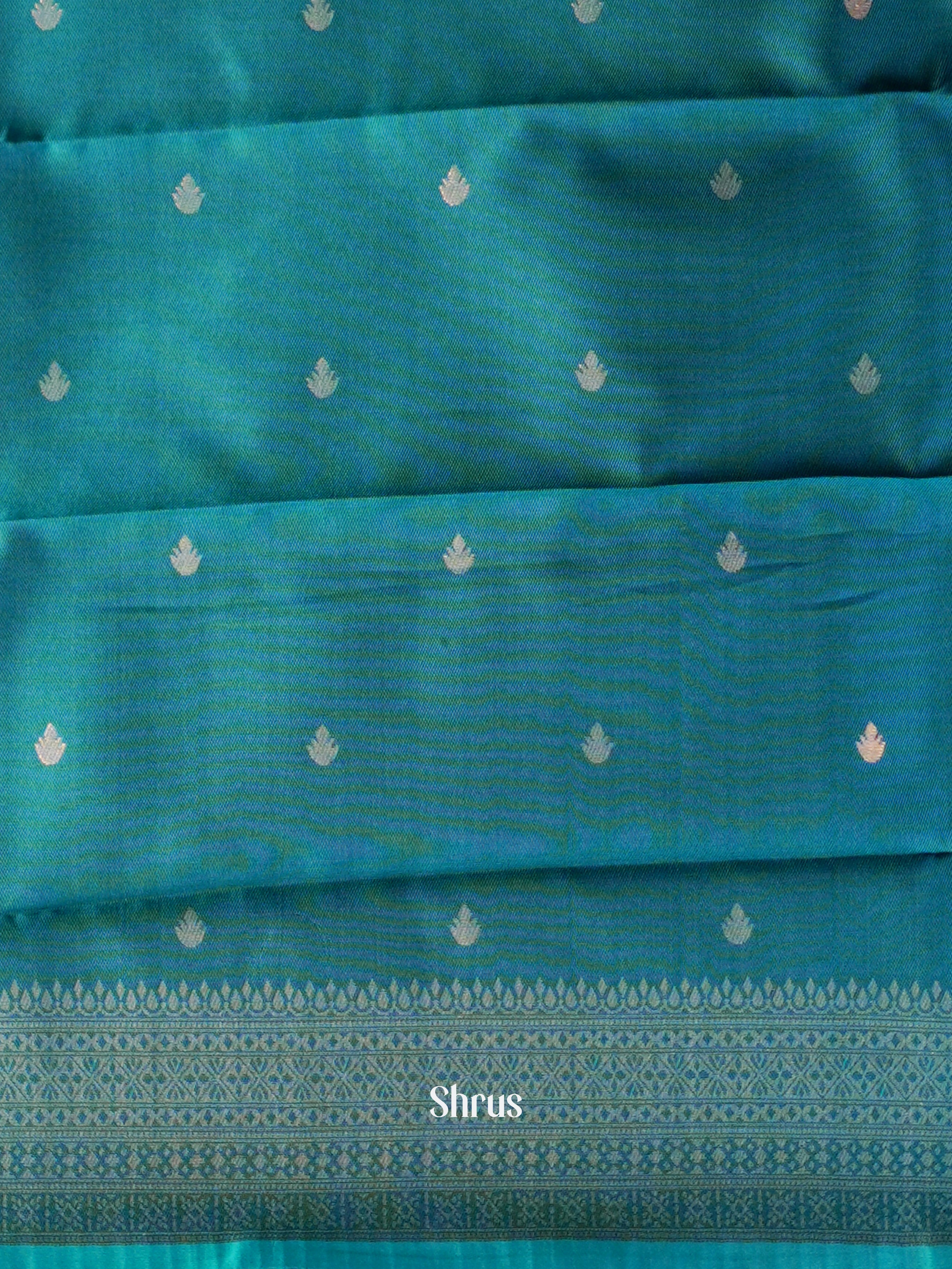 Teal - Semi Arani Silk Saree - Shop on ShrusEternity.com