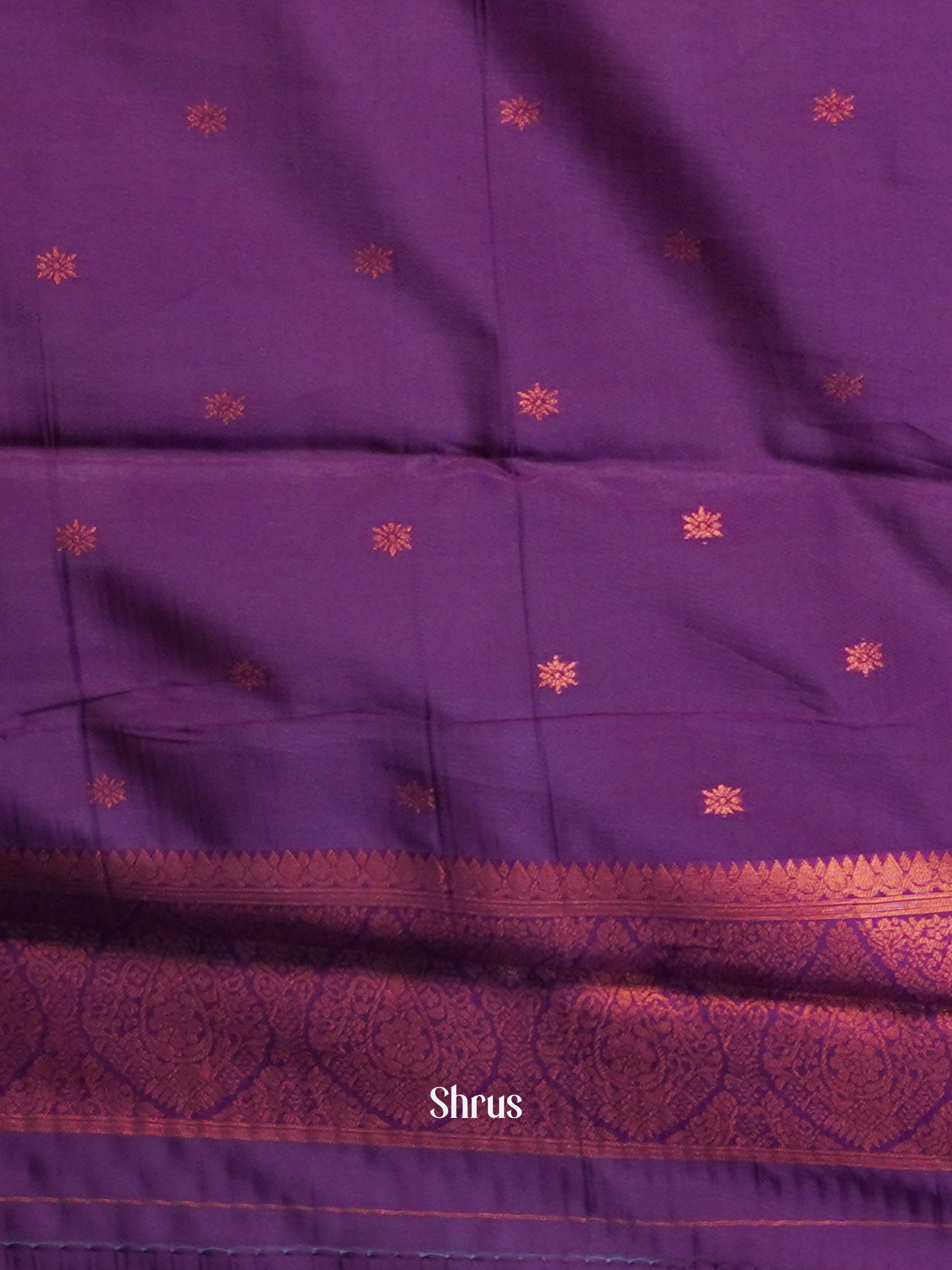 Lavender & Purple - Semi Arani Silk Saree - Shop on ShrusEternity.com