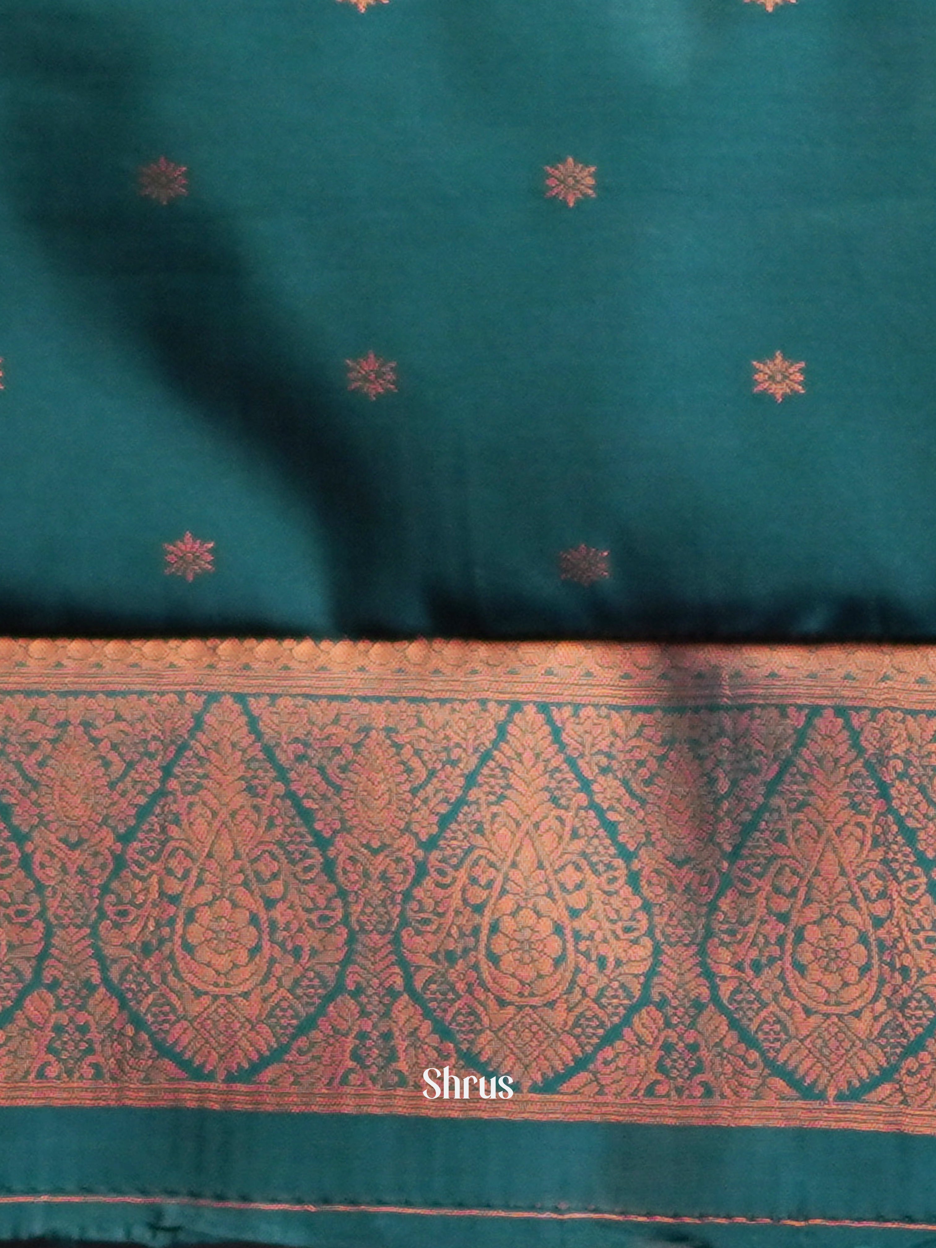 Maroon & Green - Semi Arani Silk Saree - Shop on ShrusEternity.com
