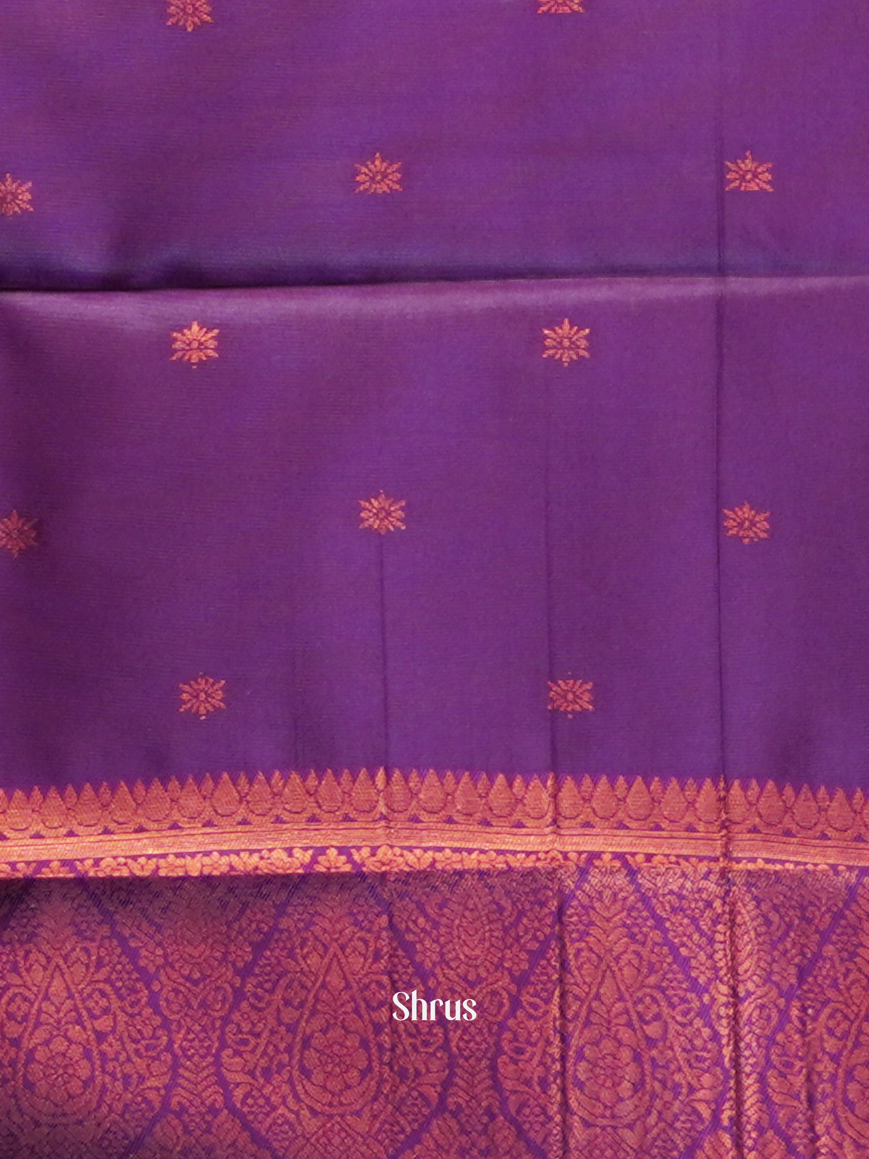 Peach & Purple- Semi Arani Silk Saree - Shop on ShrusEternity.com