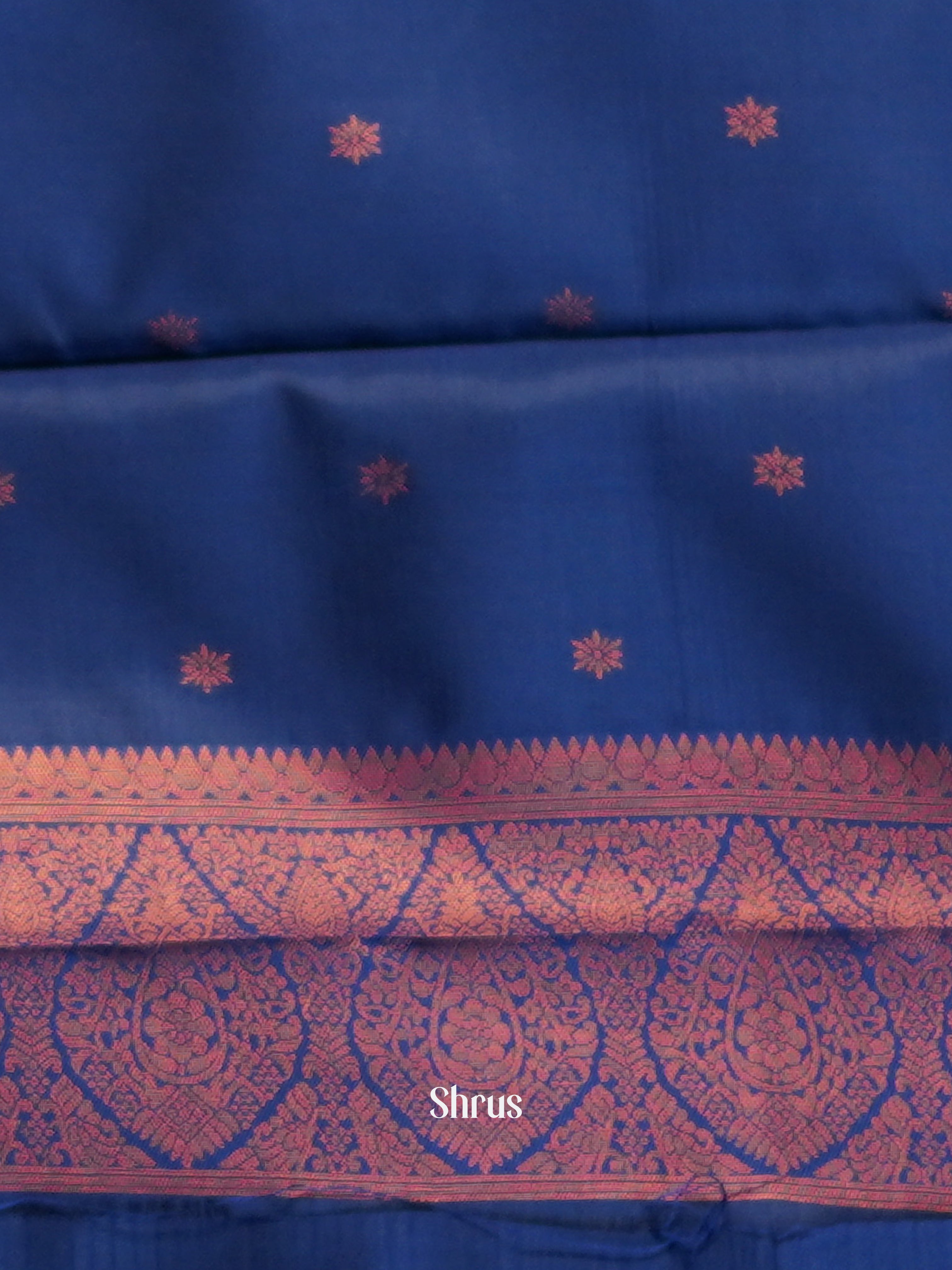 Grey & Blue- Semi Arani Silk Saree - Shop on ShrusEternity.com