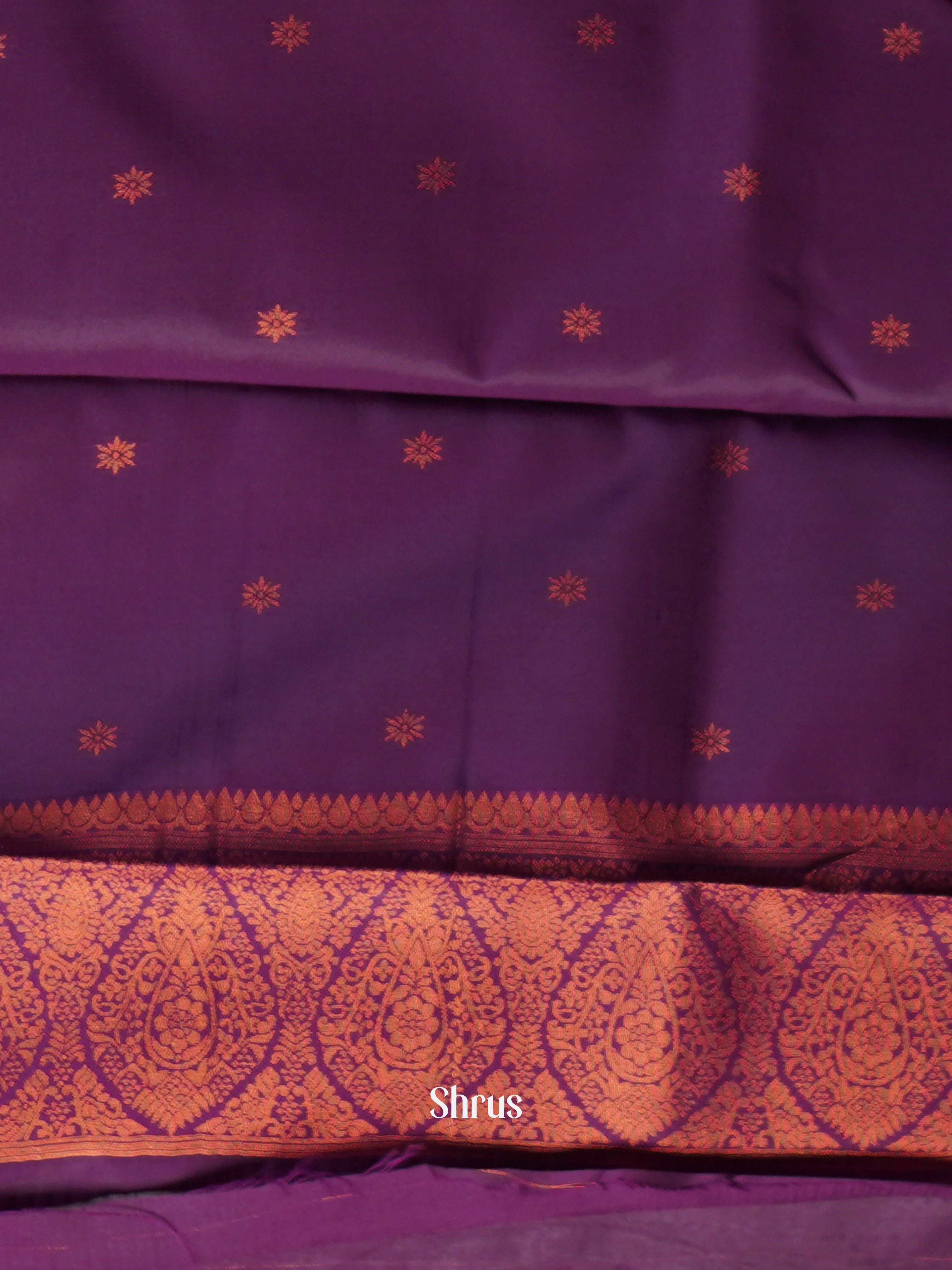 Lite Blue & Purple- Semi Arani Silk Saree - Shop on ShrusEternity.com
