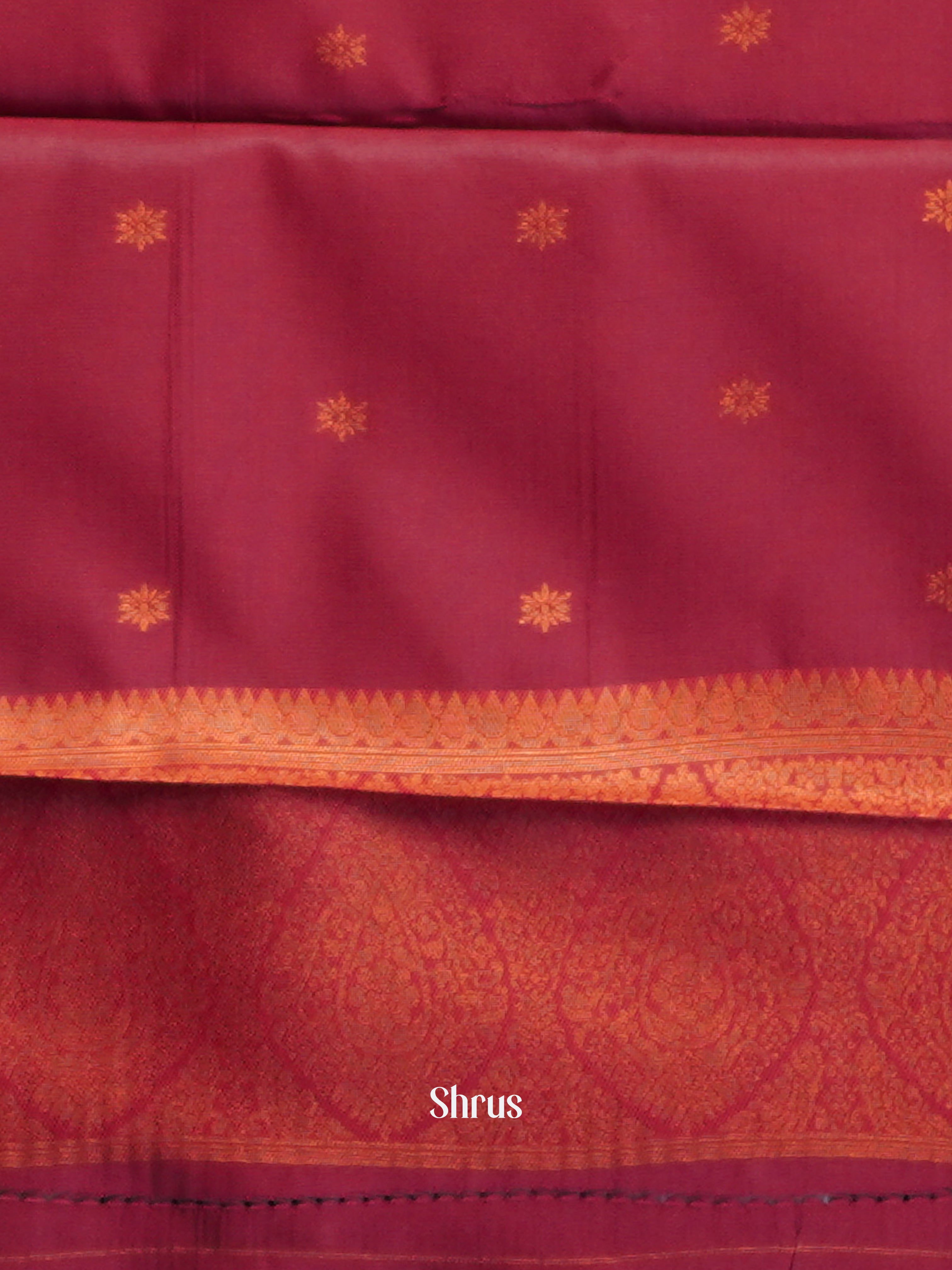 Brown & Maroon - Semi Arani Silk Saree - Shop on ShrusEternity.com