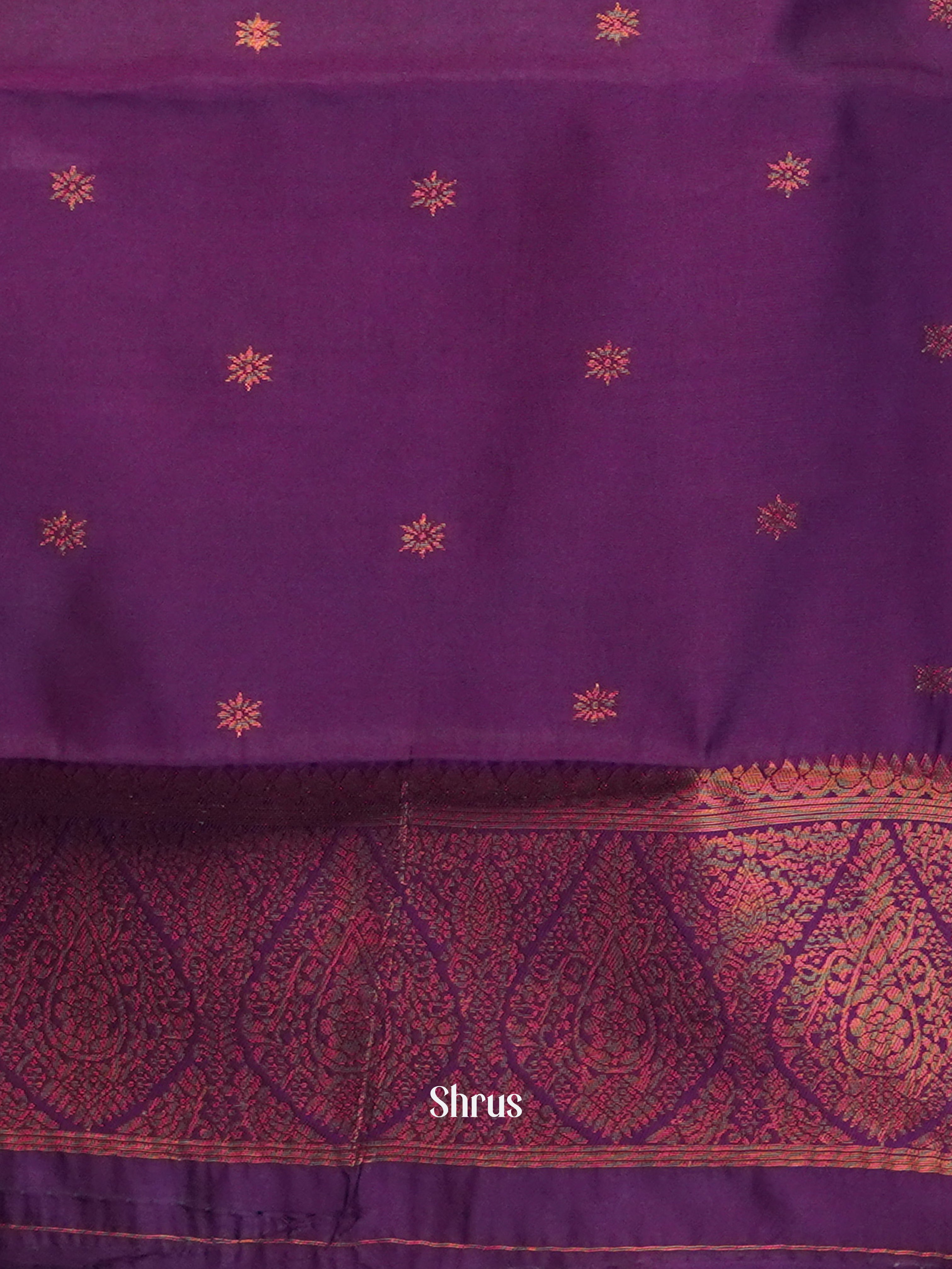 Green & Purple - Semi Arani Silk Saree - Shop on ShrusEternity.com