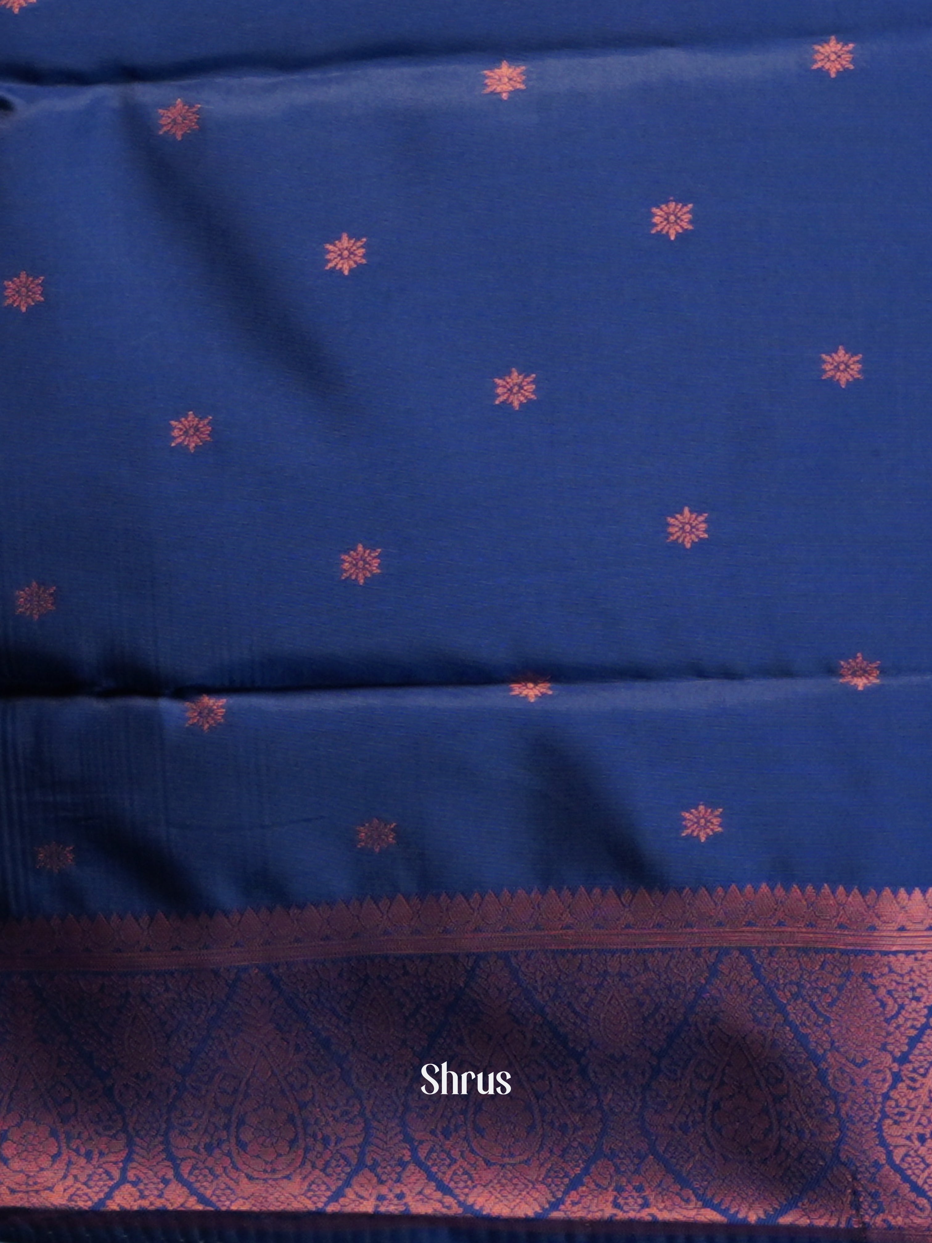 Grey & Blue - Semi Arani Silk Saree - Shop on ShrusEternity.com