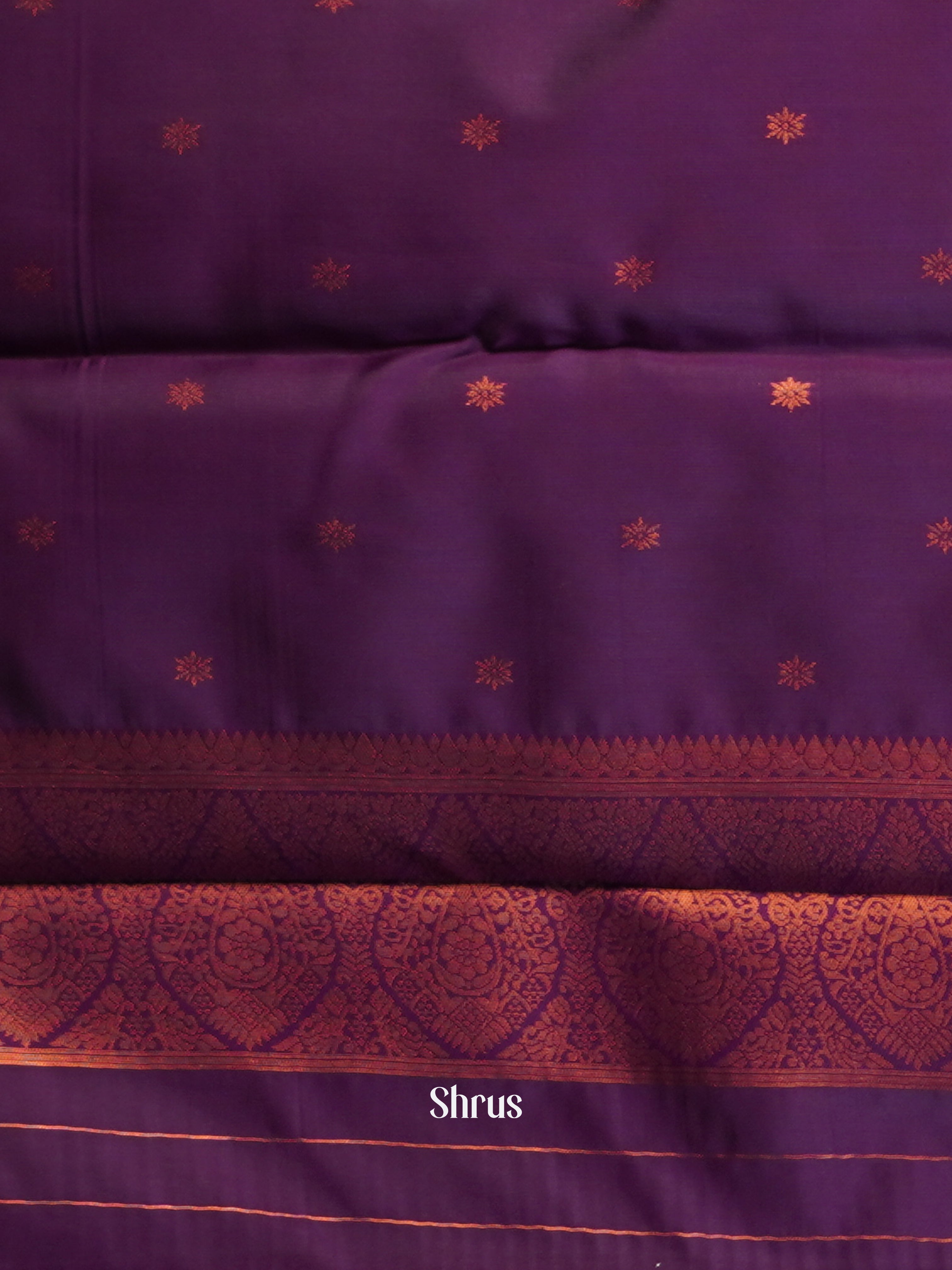 Orange & Purple - Semi Arani Silk Saree - Shop on ShrusEternity.com