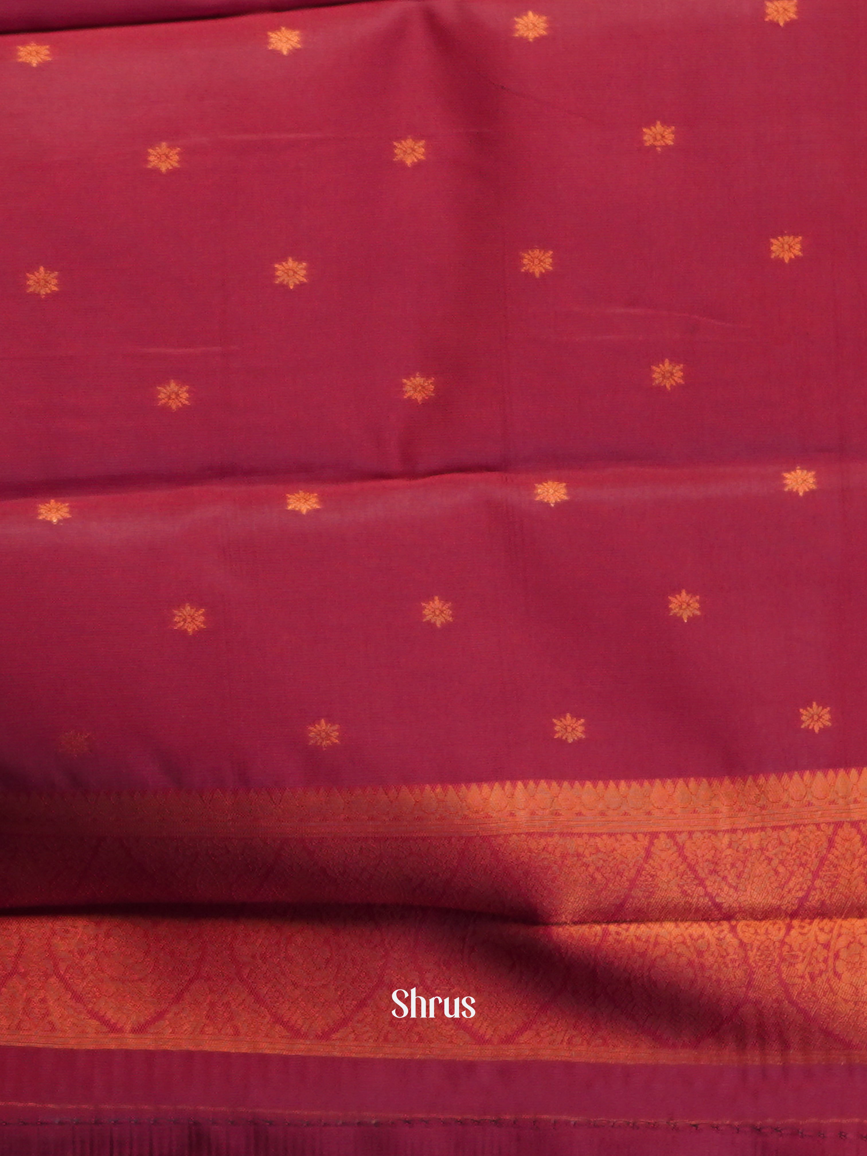 Gold & Maroon - Semi Arani Silk Saree - Shop on ShrusEternity.com