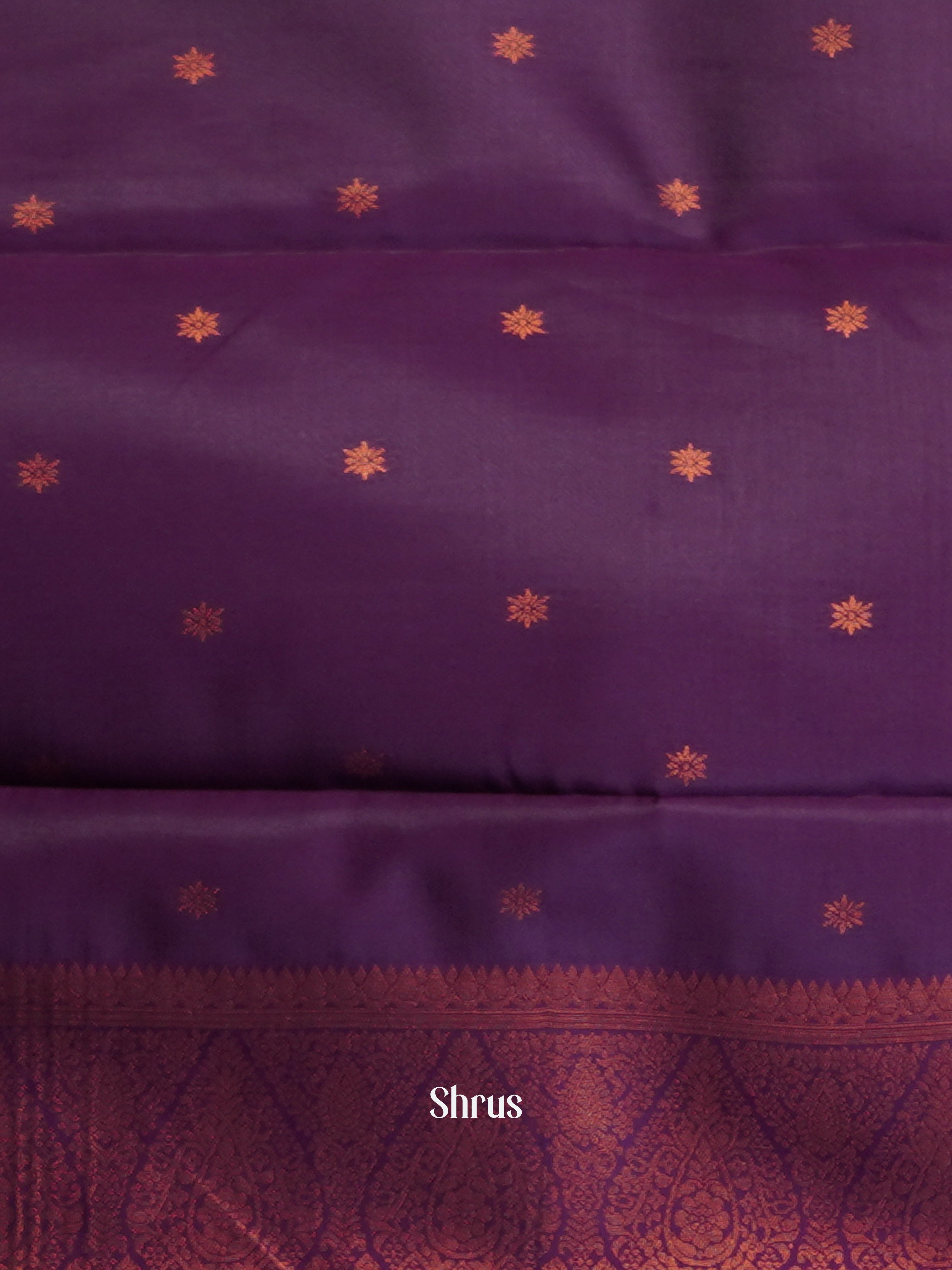 Blue & Purple - Semi Arani Silk Saree - Shop on ShrusEternity.com