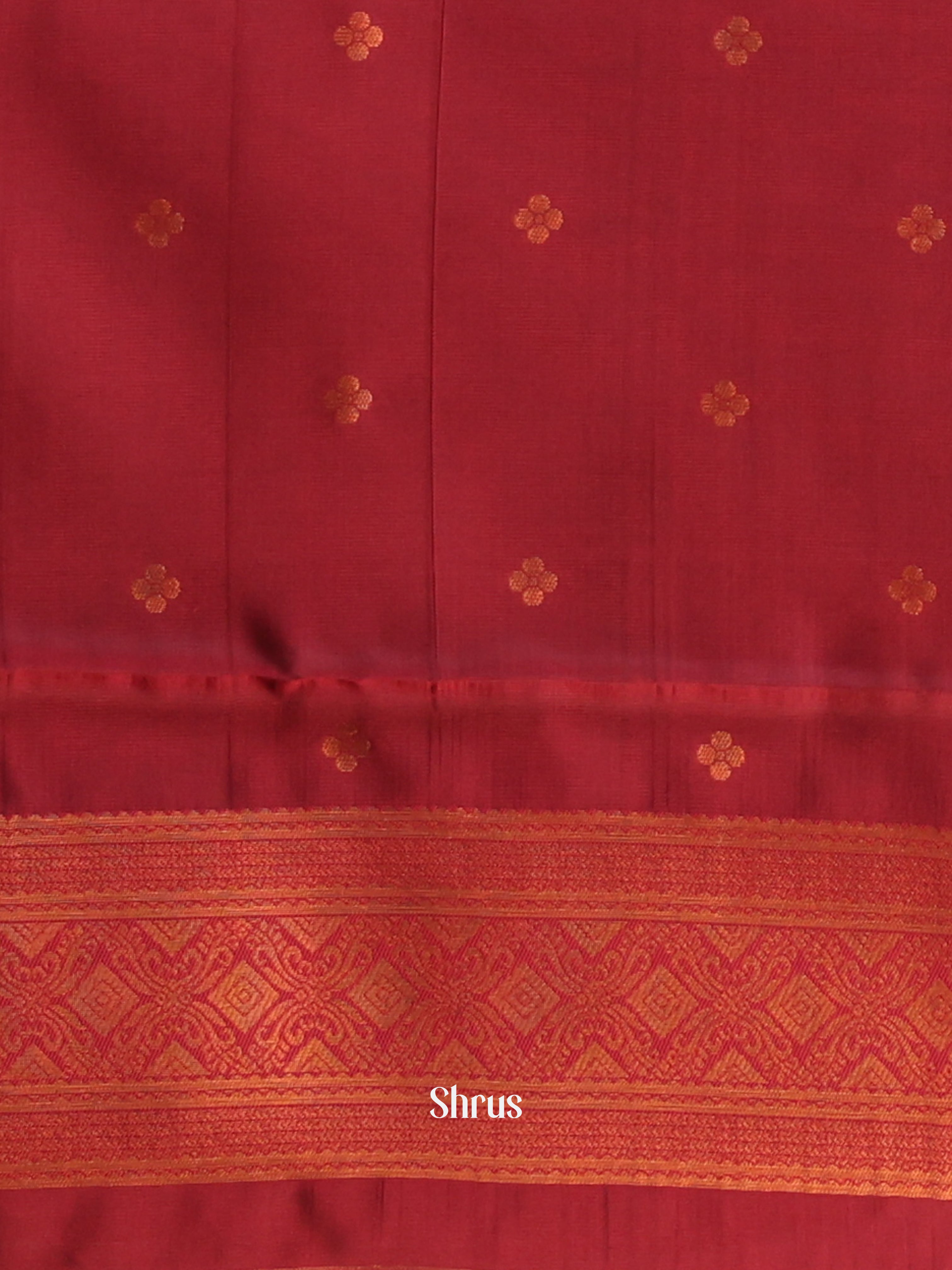 Peacock Green & Maroon - Semi Arani Silk Saree - Shop on ShrusEternity.com