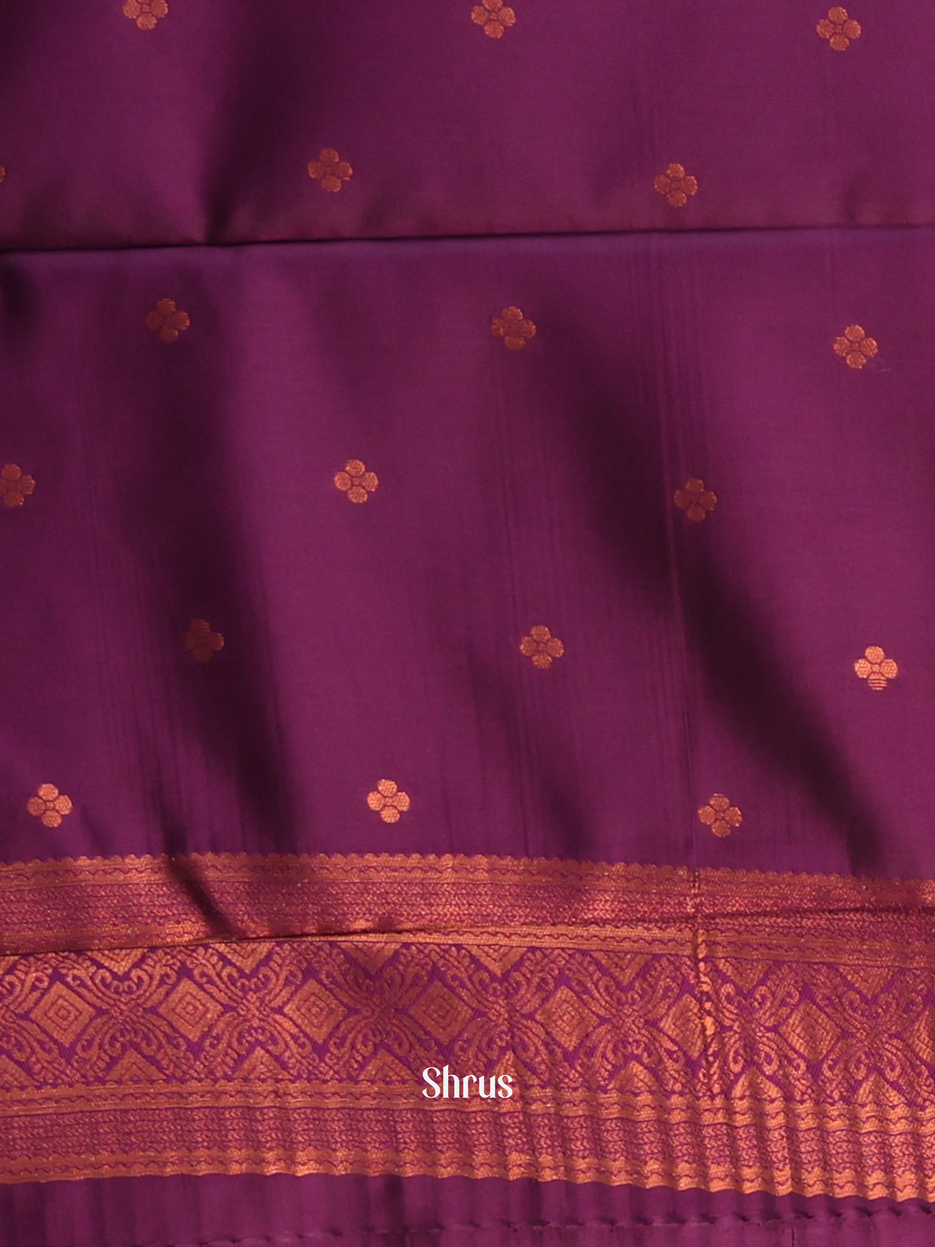 Teal & Purple - Semi Arani Silk Saree - Shop on ShrusEternity.com