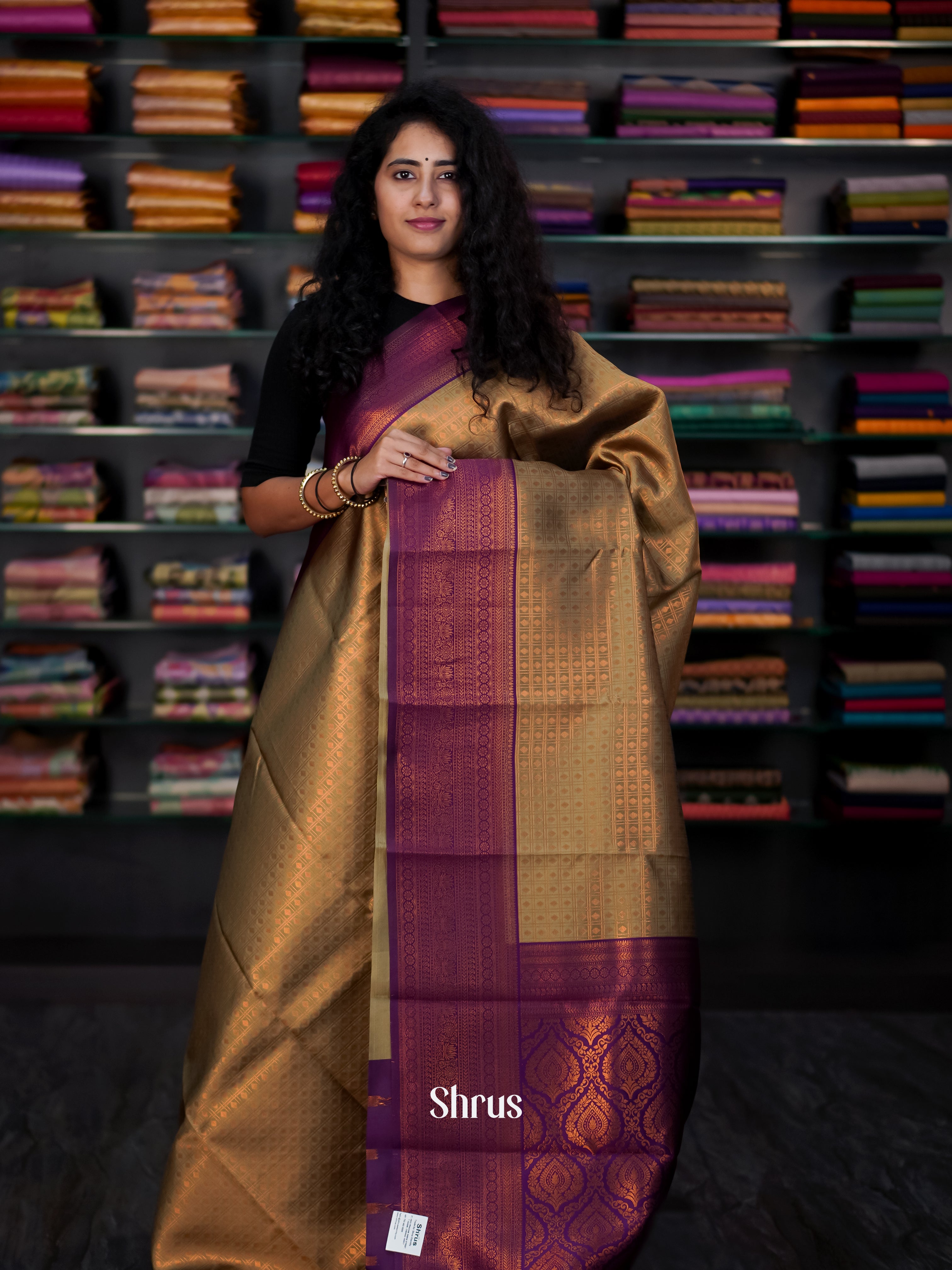 Green & Purple - Semi Arani Silk Saree - Shop on ShrusEternity.com
