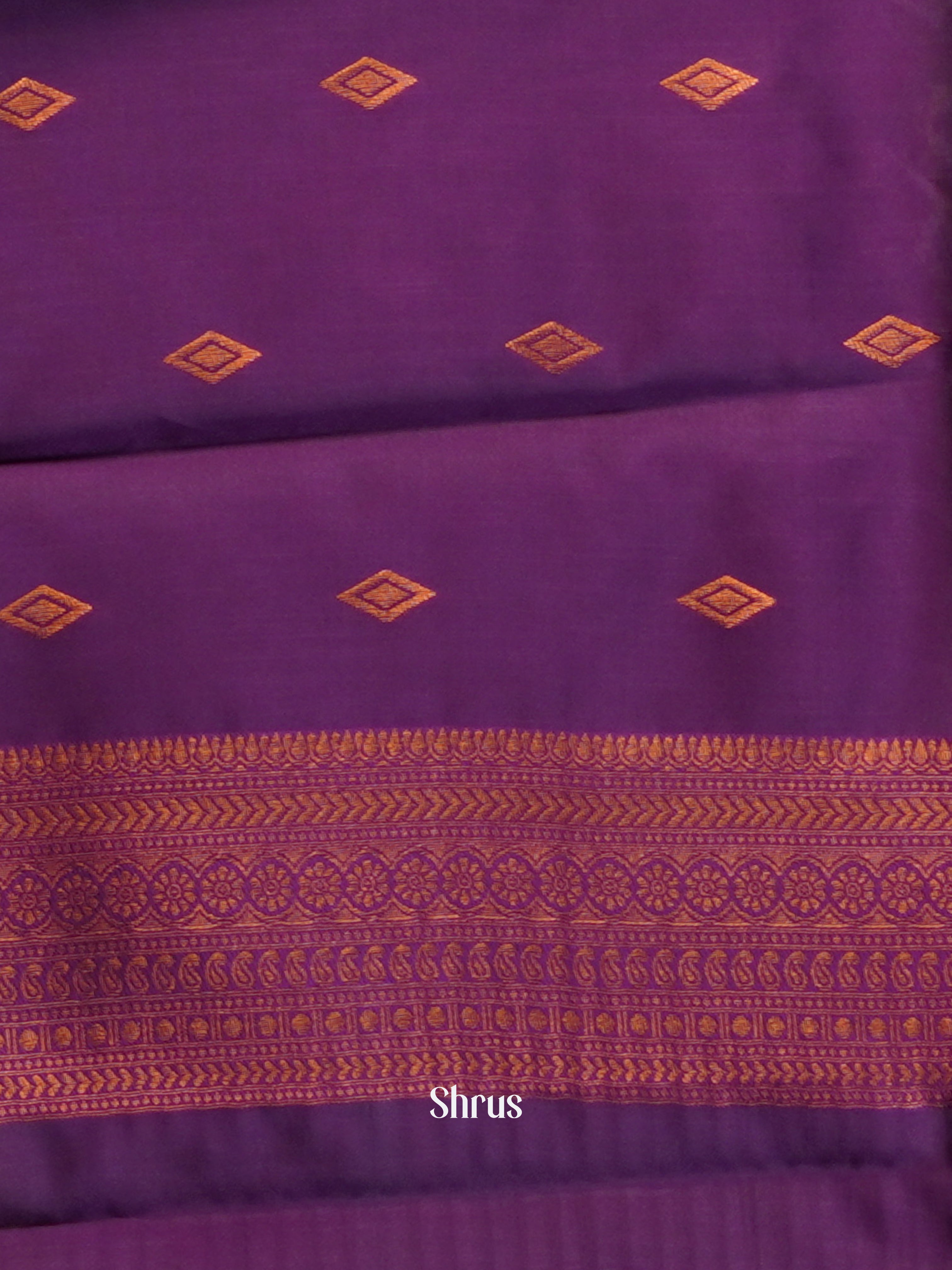 Green & Purple - Semi Arani Silk Saree - Shop on ShrusEternity.com