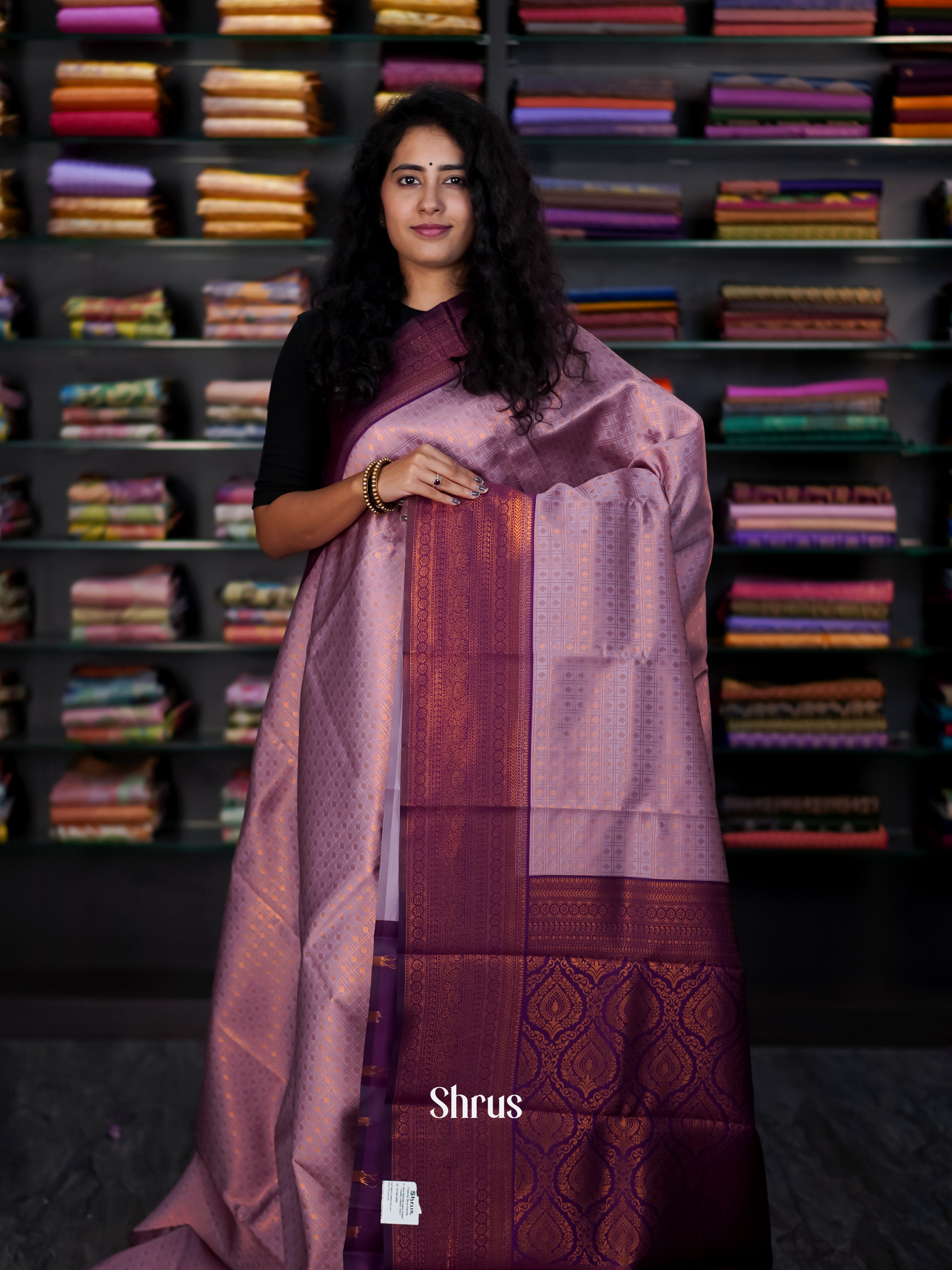 Lavender & Purple - Semi Arani Silk Saree - Shop on ShrusEternity.com