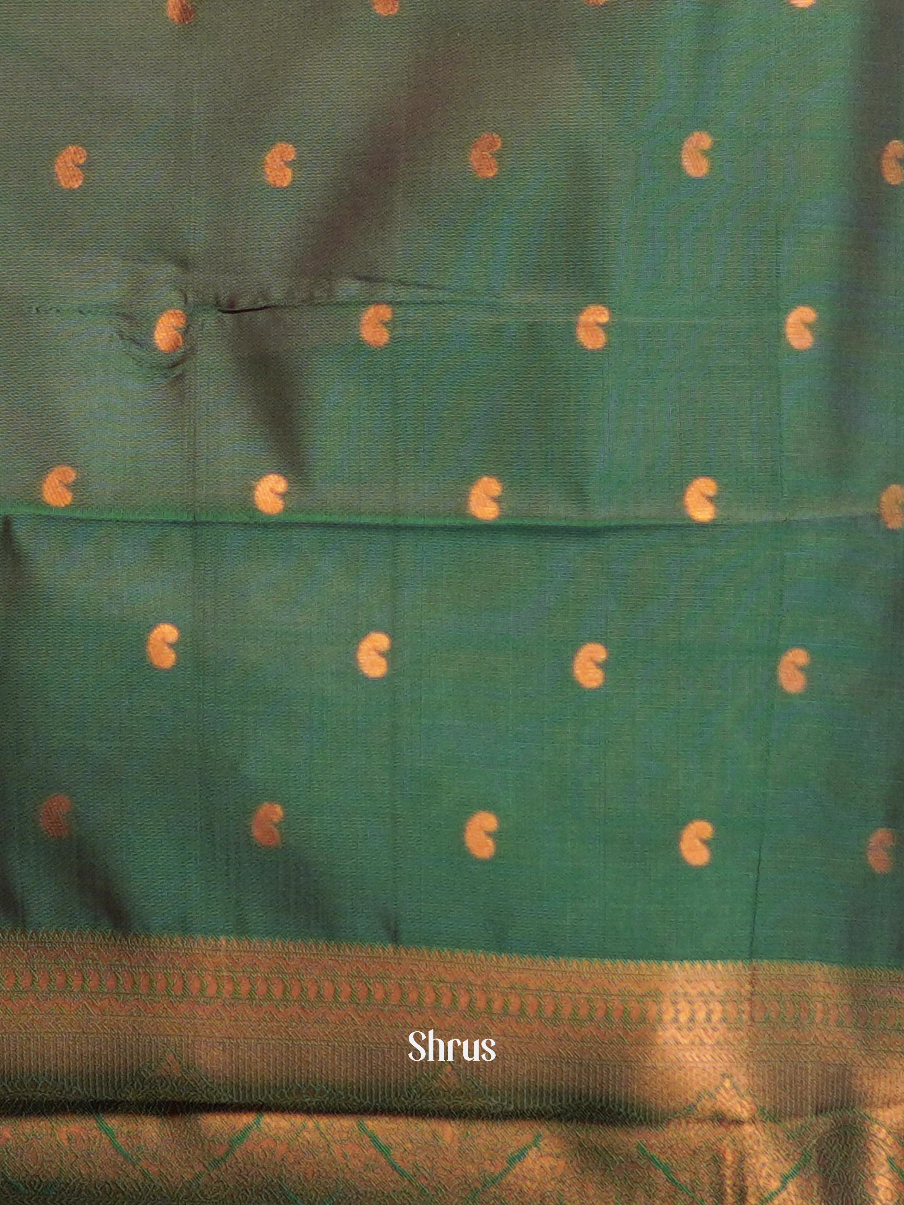 Red & Green - Semi Arani Silk Saree - Shop on ShrusEternity.com