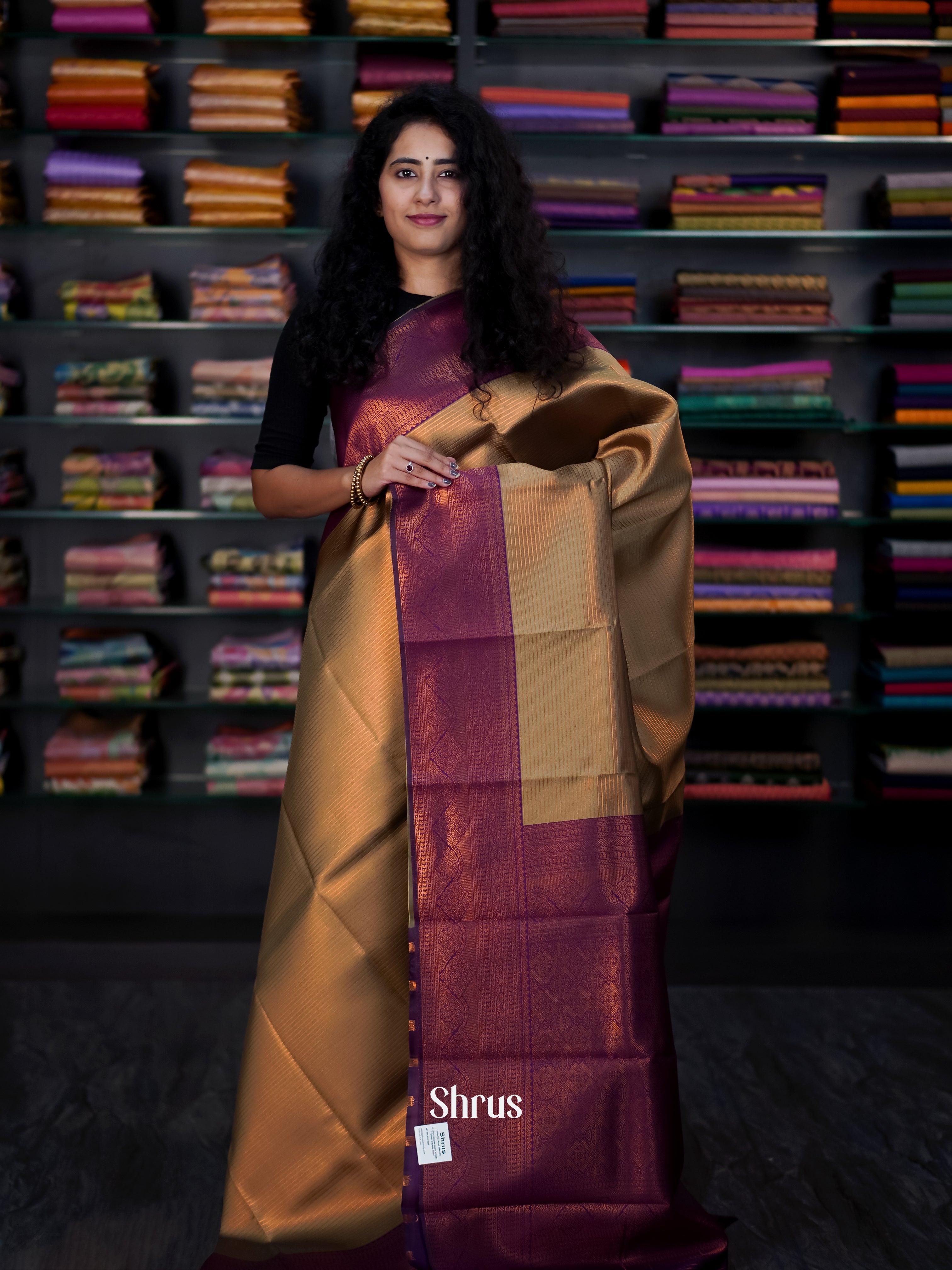 Green & Purple - Semi Arani Silk Saree - Shop on ShrusEternity.com