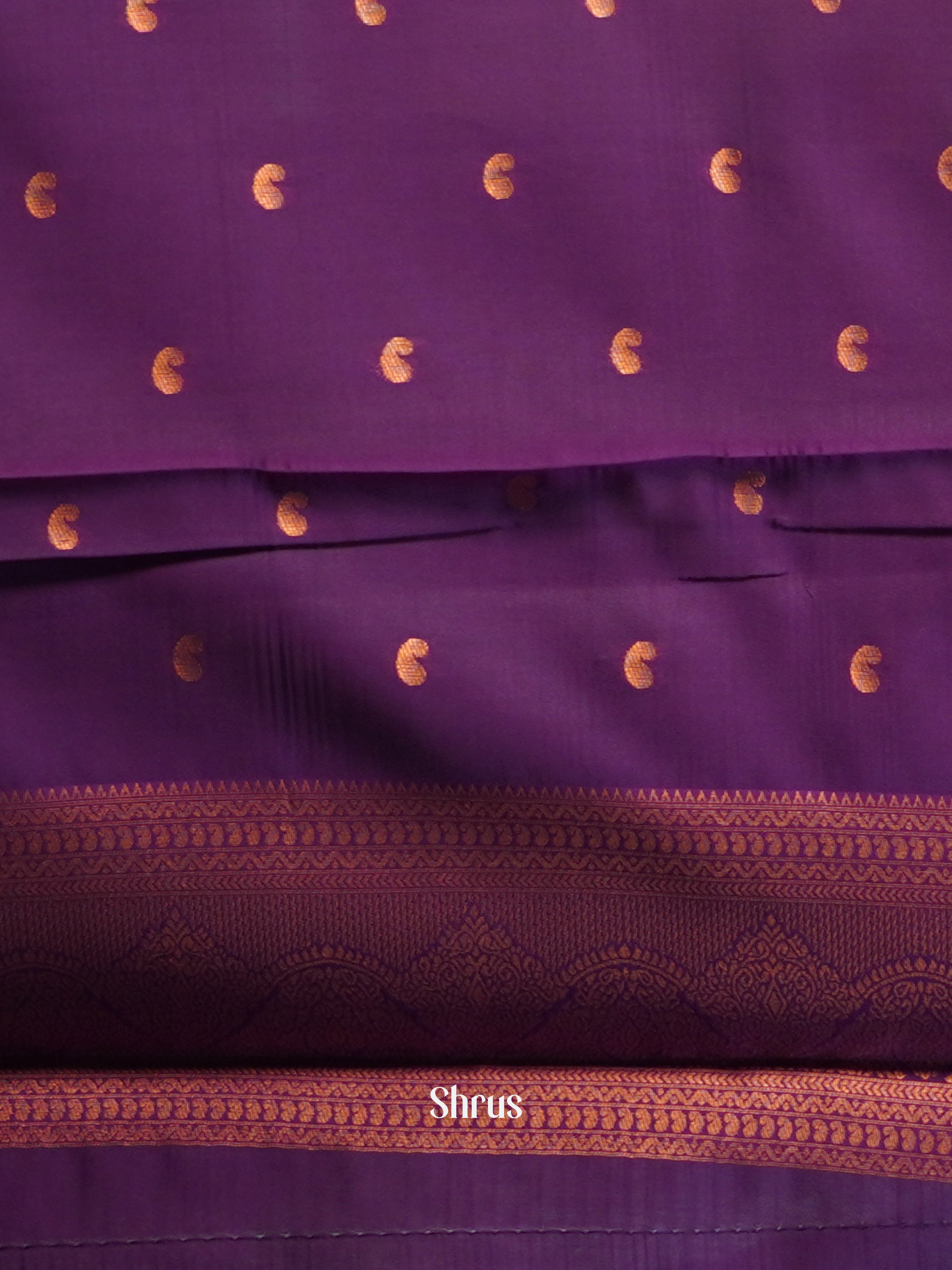 Green & Purple - Semi Arani Silk Saree - Shop on ShrusEternity.com