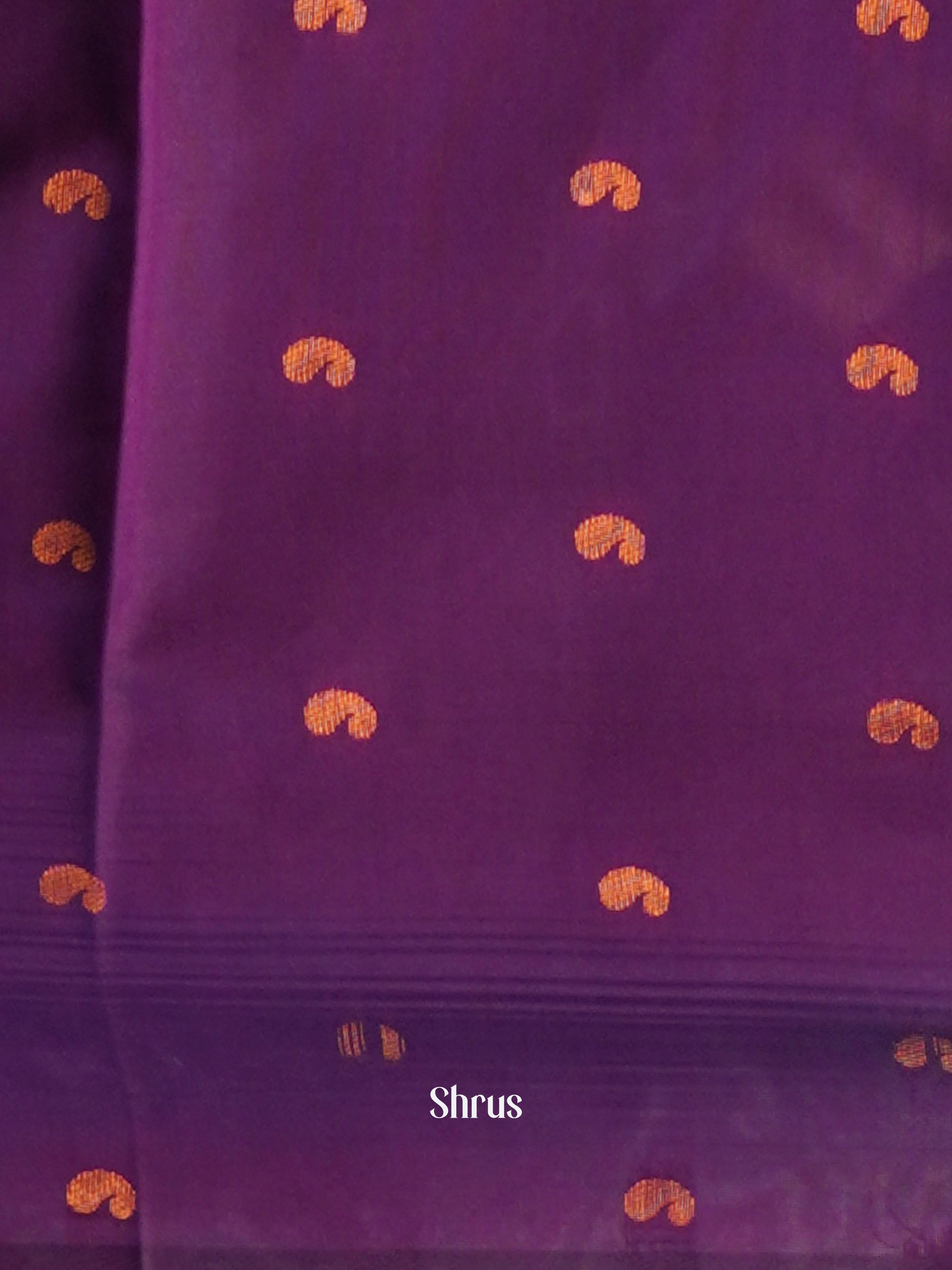 Green & Purple - Semi Arani Silk Saree - Shop on ShrusEternity.com