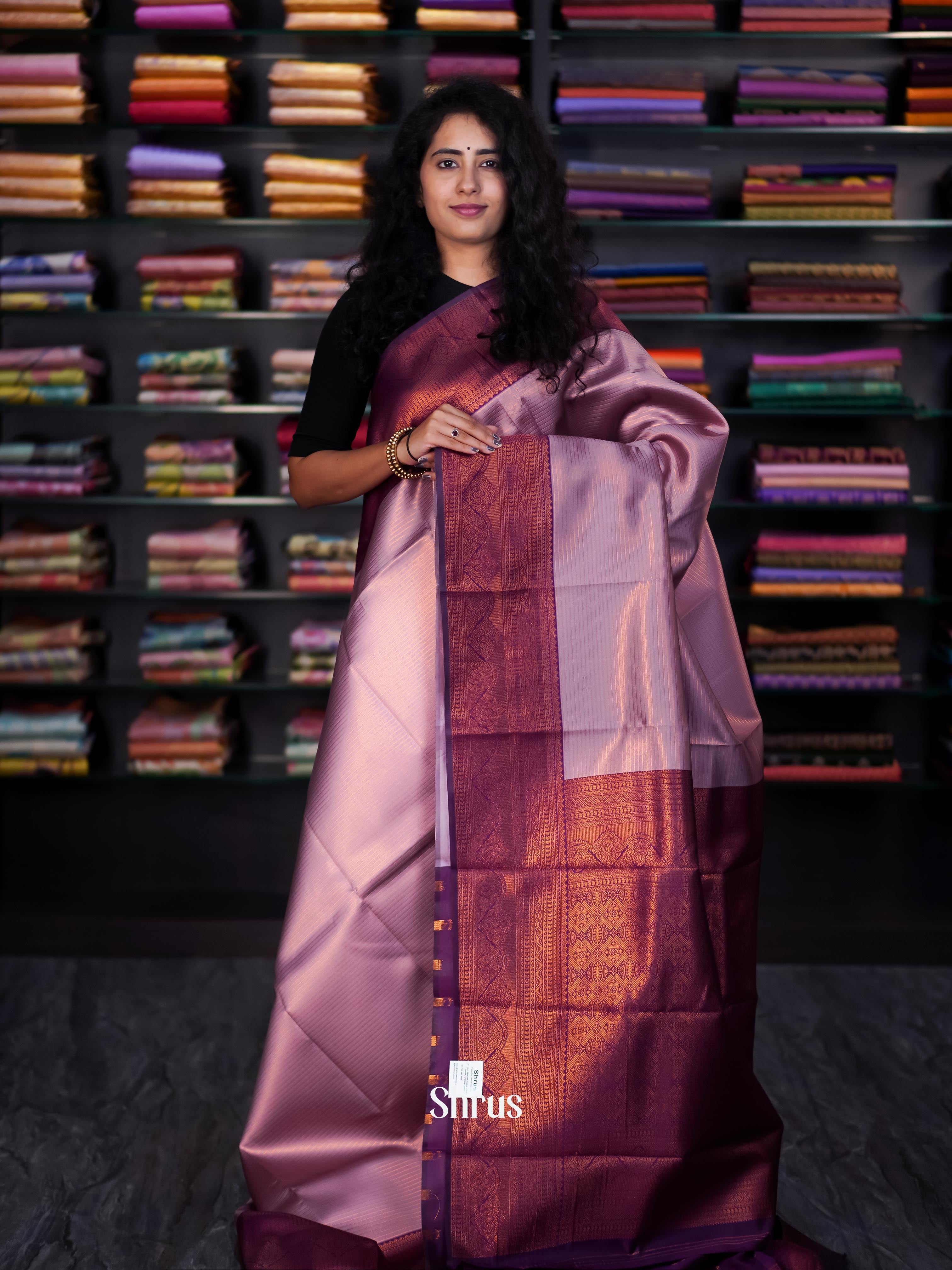 Lavender & Purple - Semi Arani Silk Saree - Shop on ShrusEternity.com