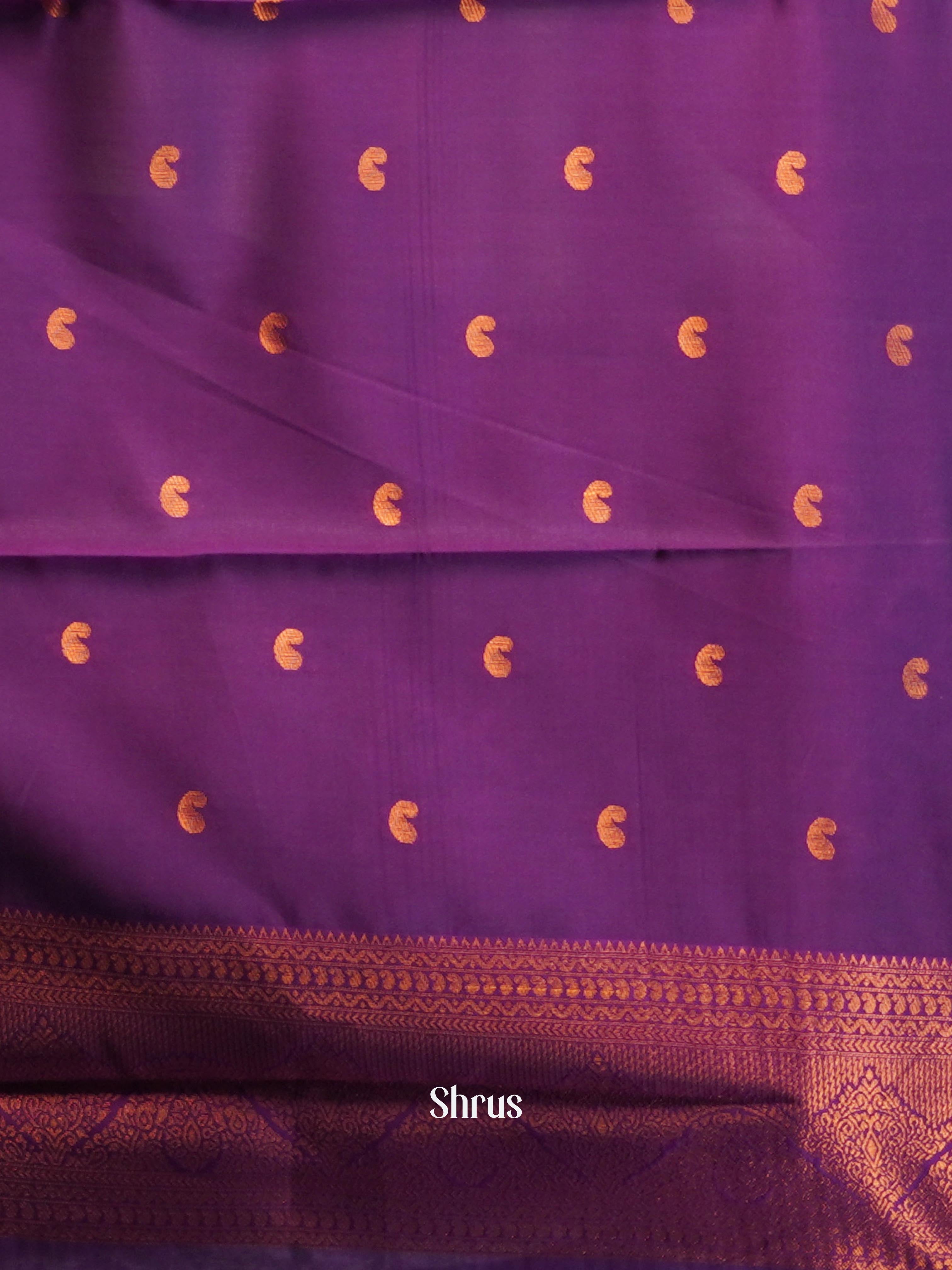 Lavender & Purple - Semi Arani Silk Saree - Shop on ShrusEternity.com