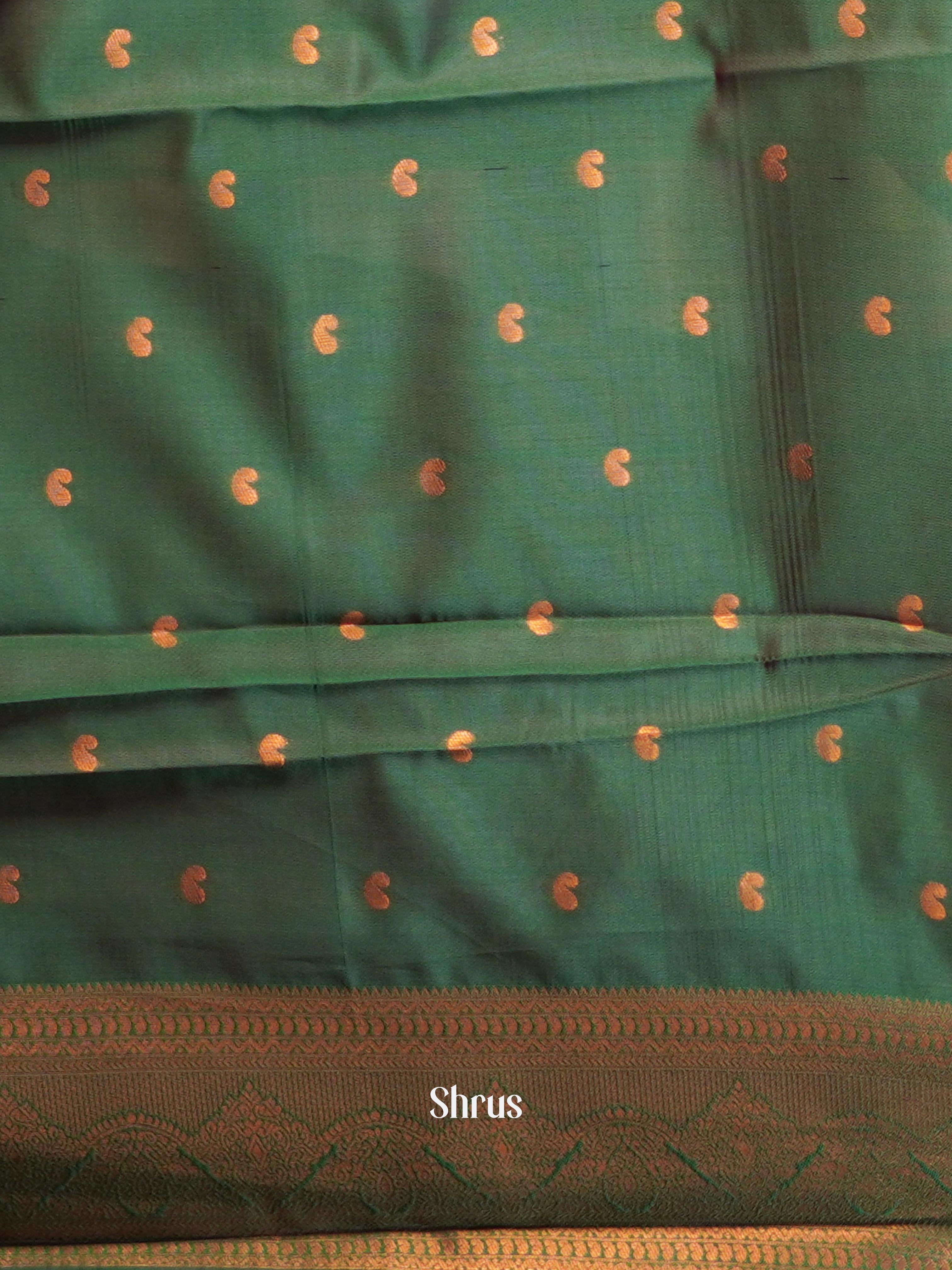 Pink & Green - Semi Arani Silk Saree - Shop on ShrusEternity.com