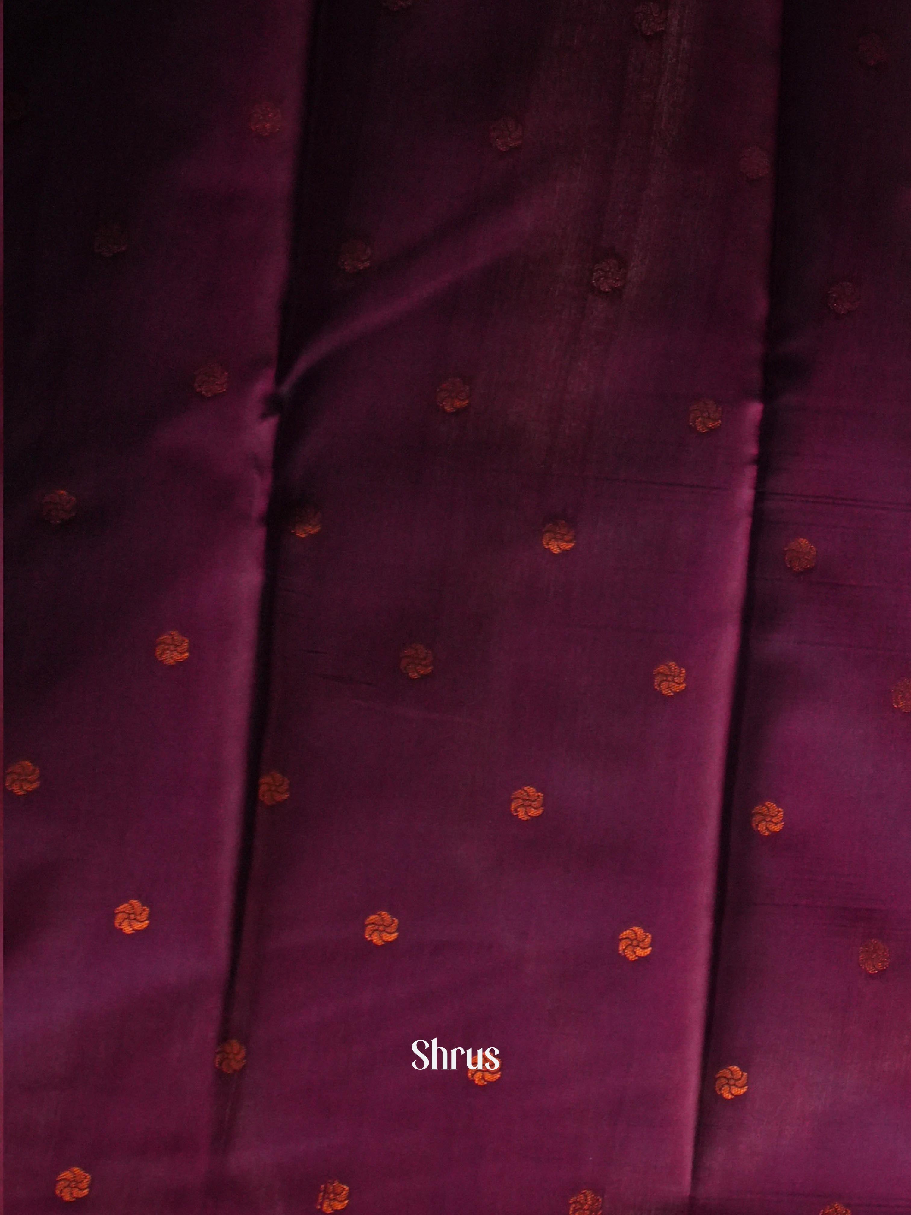 Cream & Purple - Semi Arani Silk Saree - Shop on ShrusEternity.com