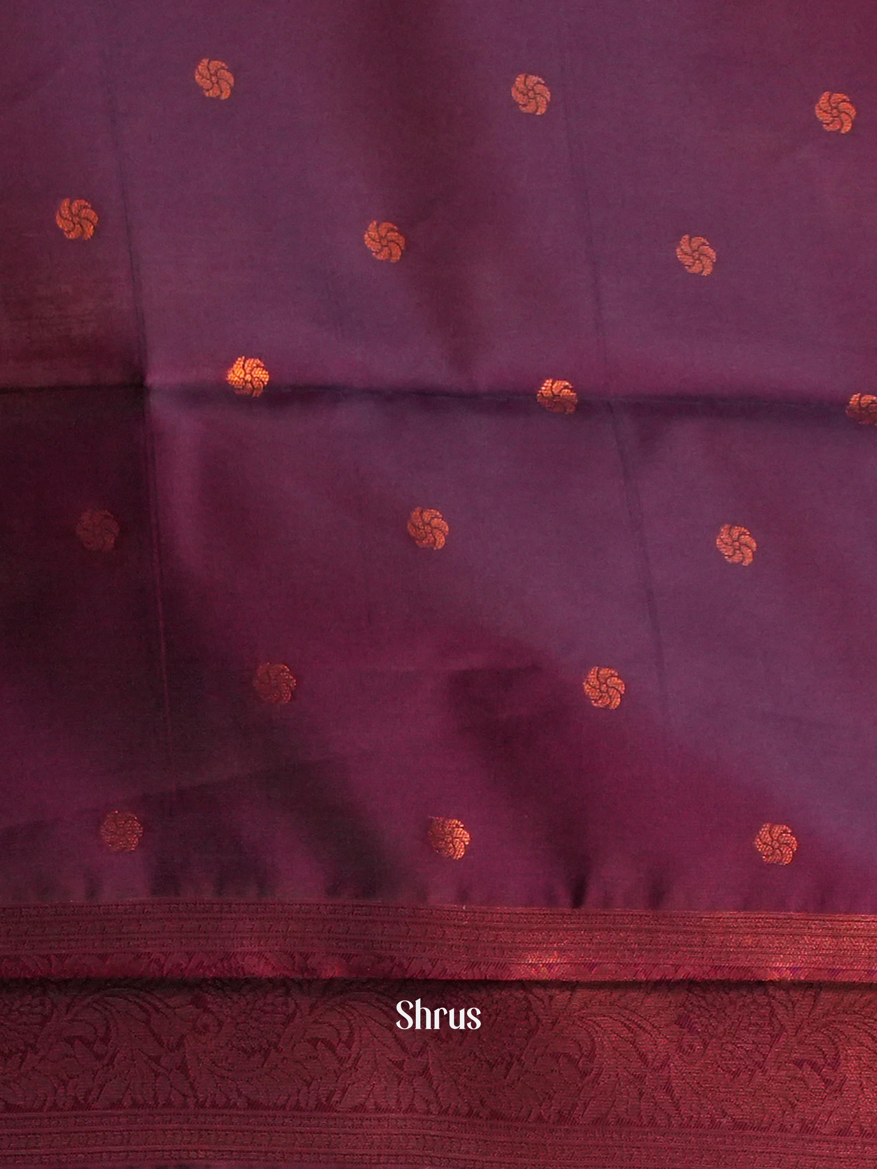 Blue & Purple- Semi Arani Silk Saree - Shop on ShrusEternity.com