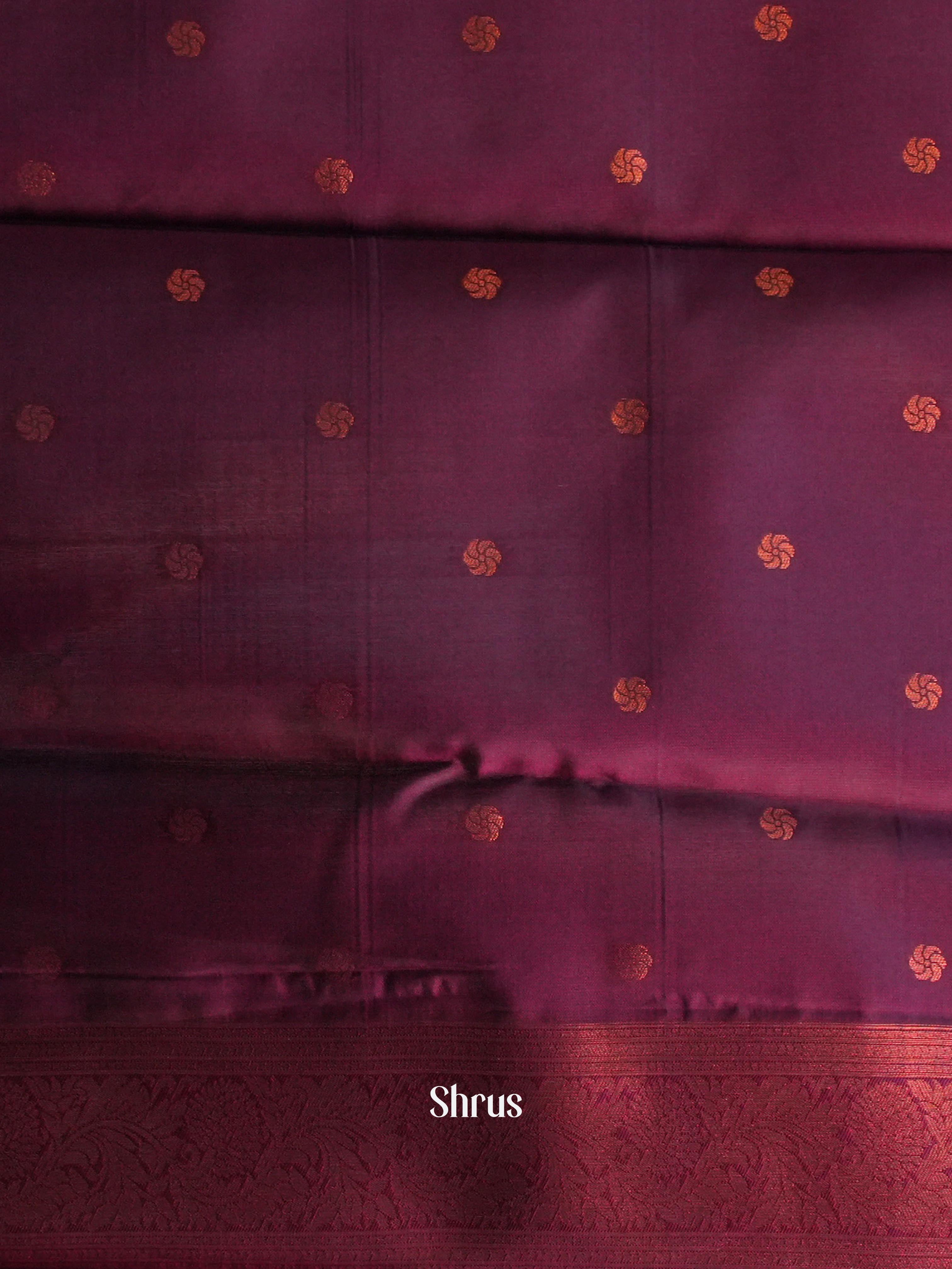 Grey & Purple - Semi Arani Silk Saree - Shop on ShrusEternity.com
