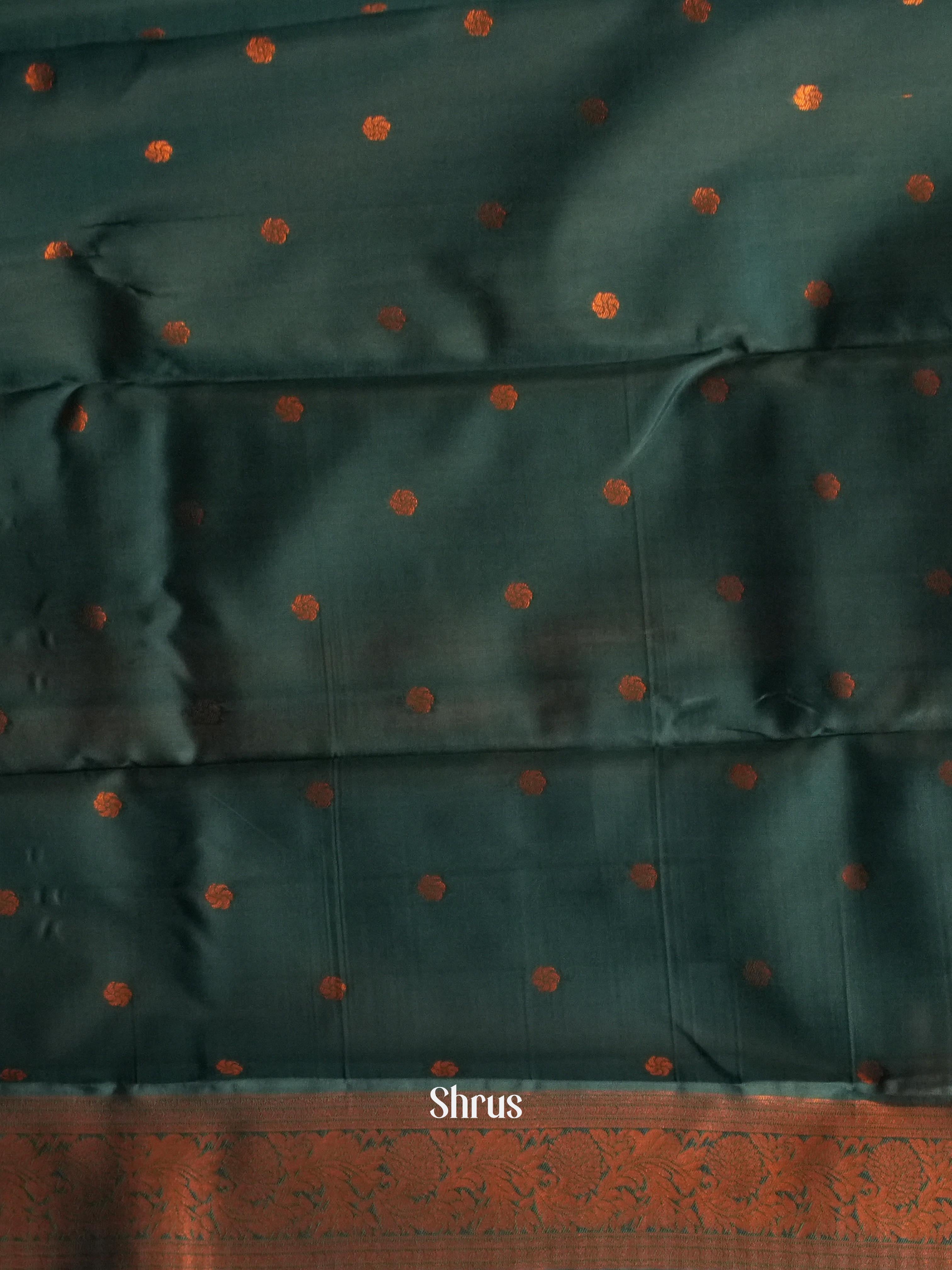 Peach & Green - Semi Arani Silk Saree - Shop on ShrusEternity.com